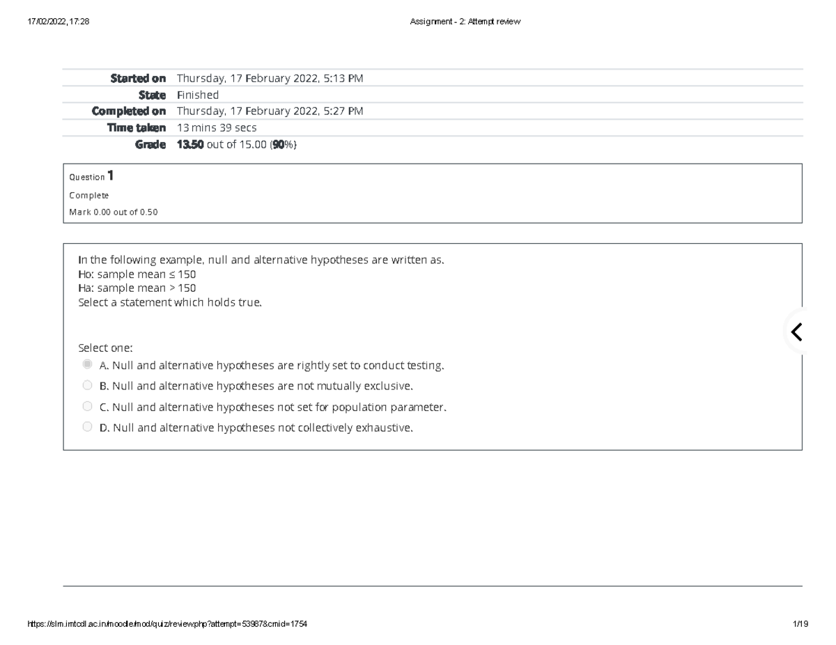 Stats Assignment - 2 - KEEP STUDY - Started on Thursday, 17 February ...