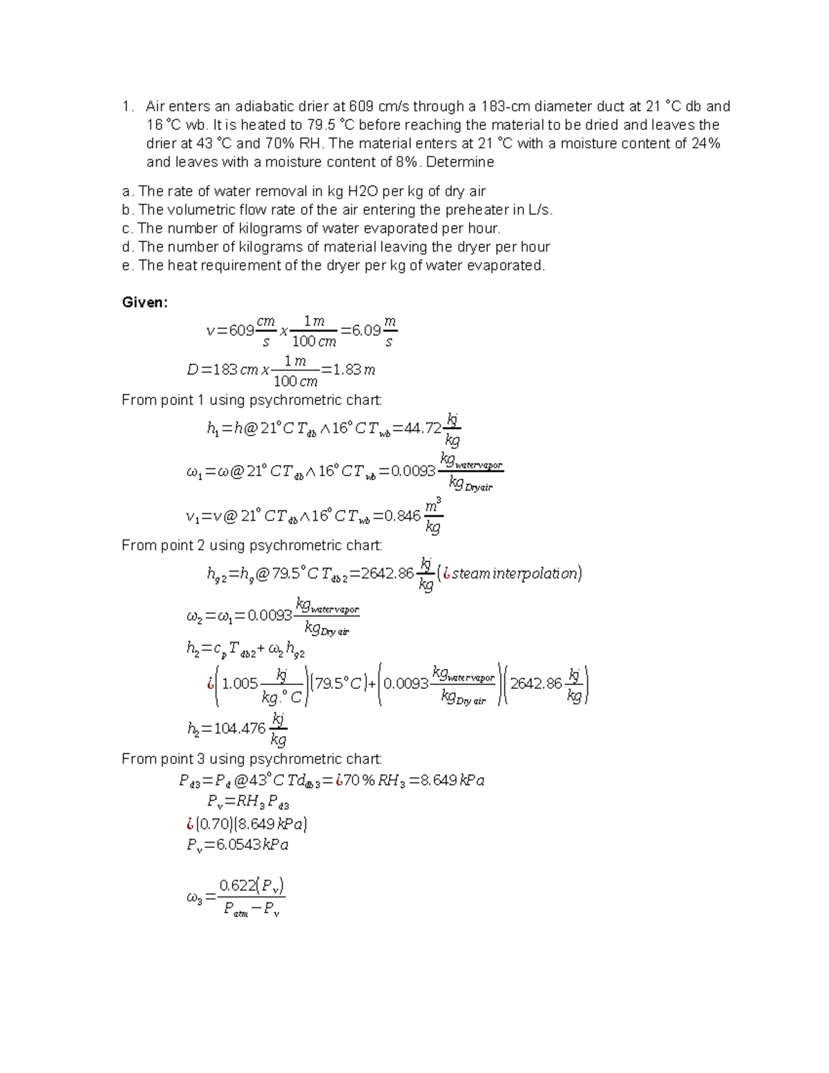 Industrial Plant Engineering Mandatory Assignment - Air enters an ...