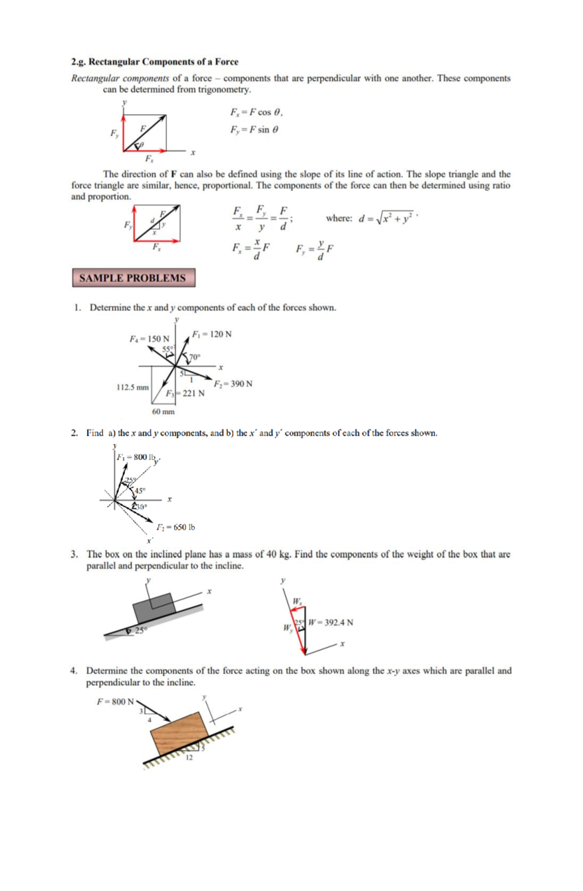 Module 3 (Rectangular Component and Resultant) - Statistics - Studocu