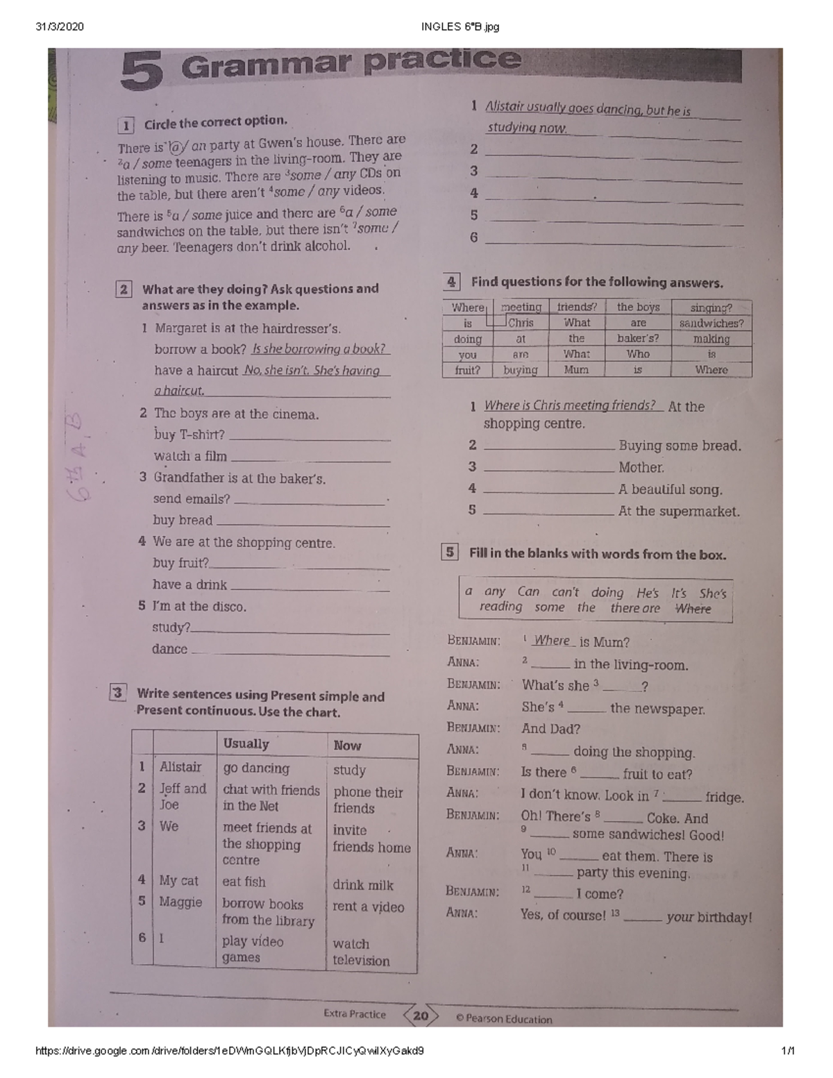 Ingles 6°B.jpg Actividad - 31/3/2020 INGLES 6°B - Studocu