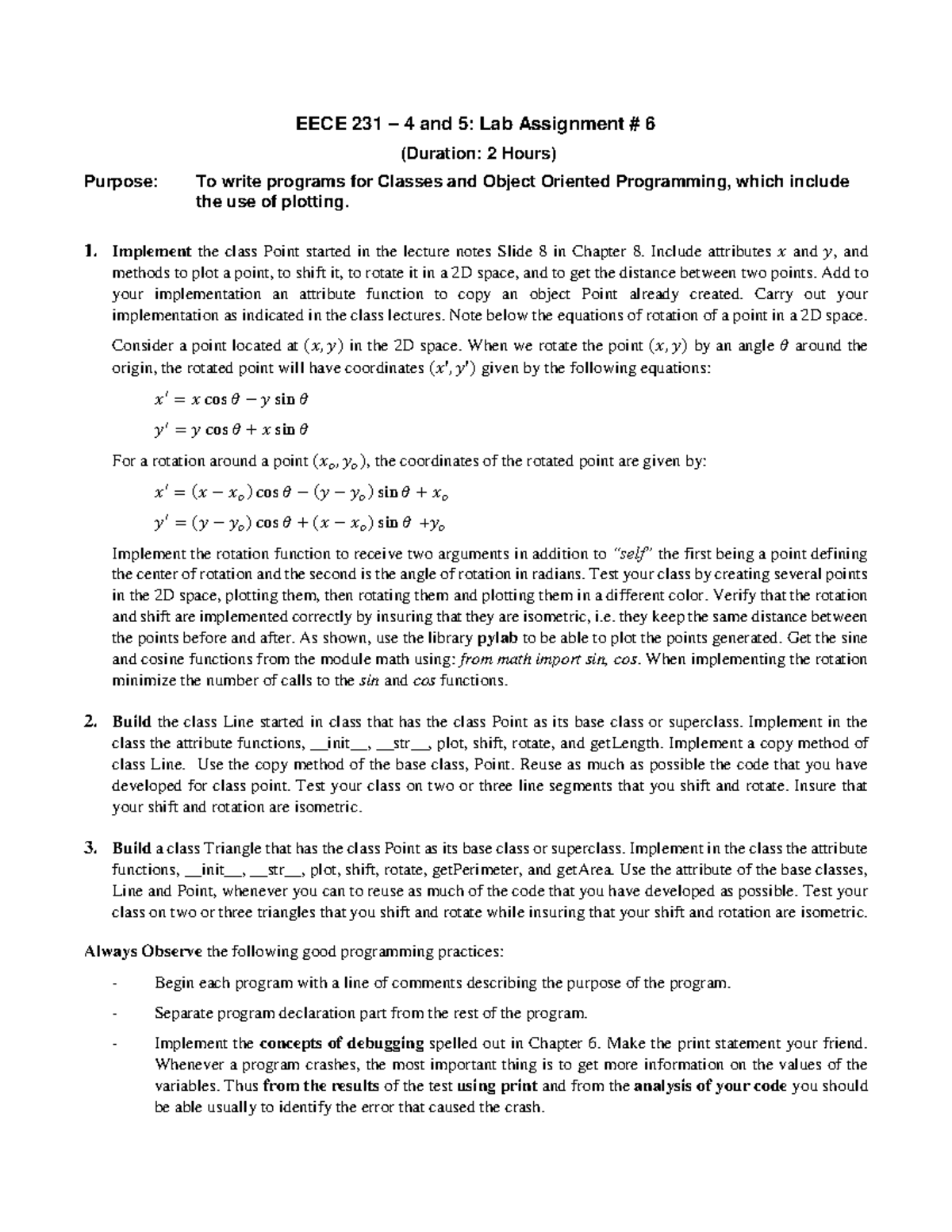 EECE 231 Lab 7 2023 - dsdsf - EECE 231 – 4 and 5: Lab Assignment # 6 ...