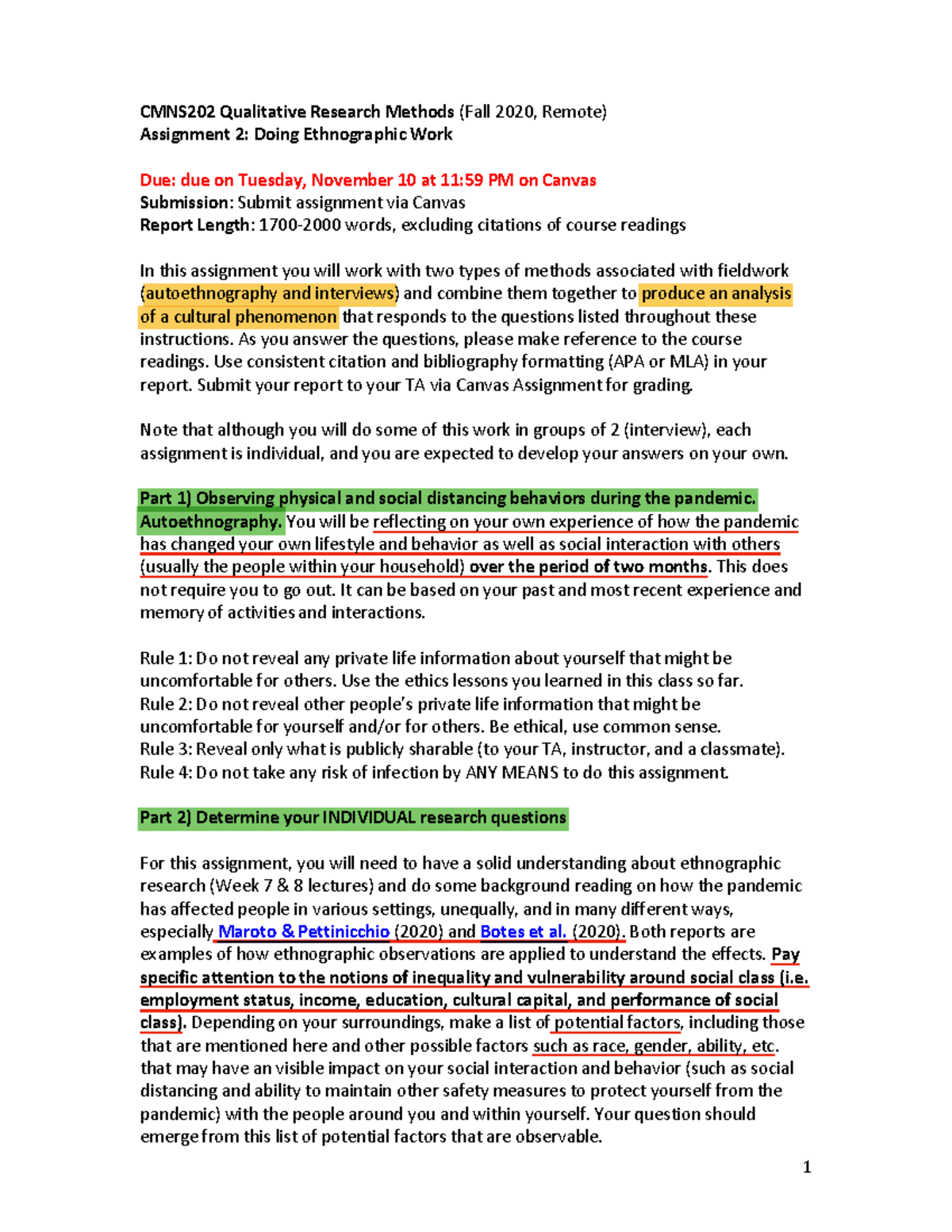 CMNS 202 Assignment 2 Guidelines Fall 2020 Warning TT undefined