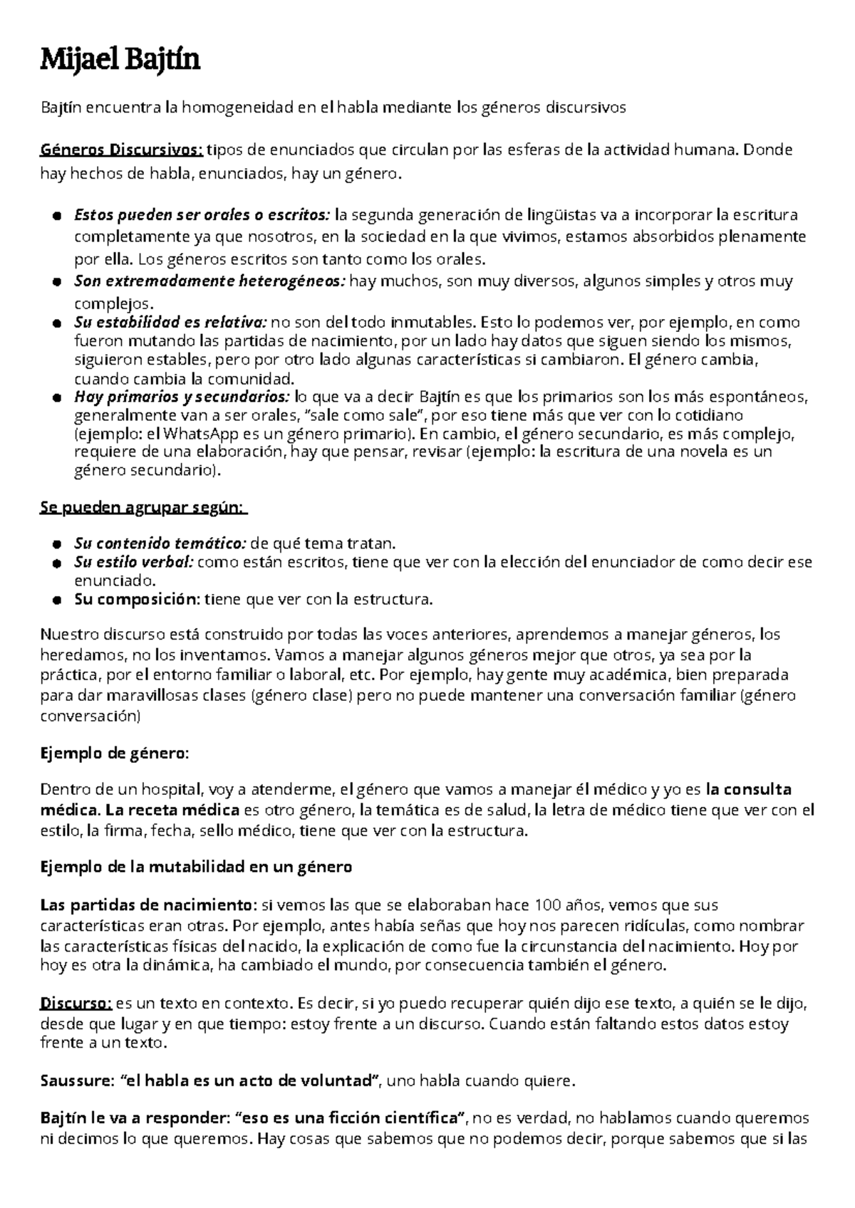Mijael Bajtín (apuntes de clase) - Mijael Bajtín Bajtín encuentra la ...