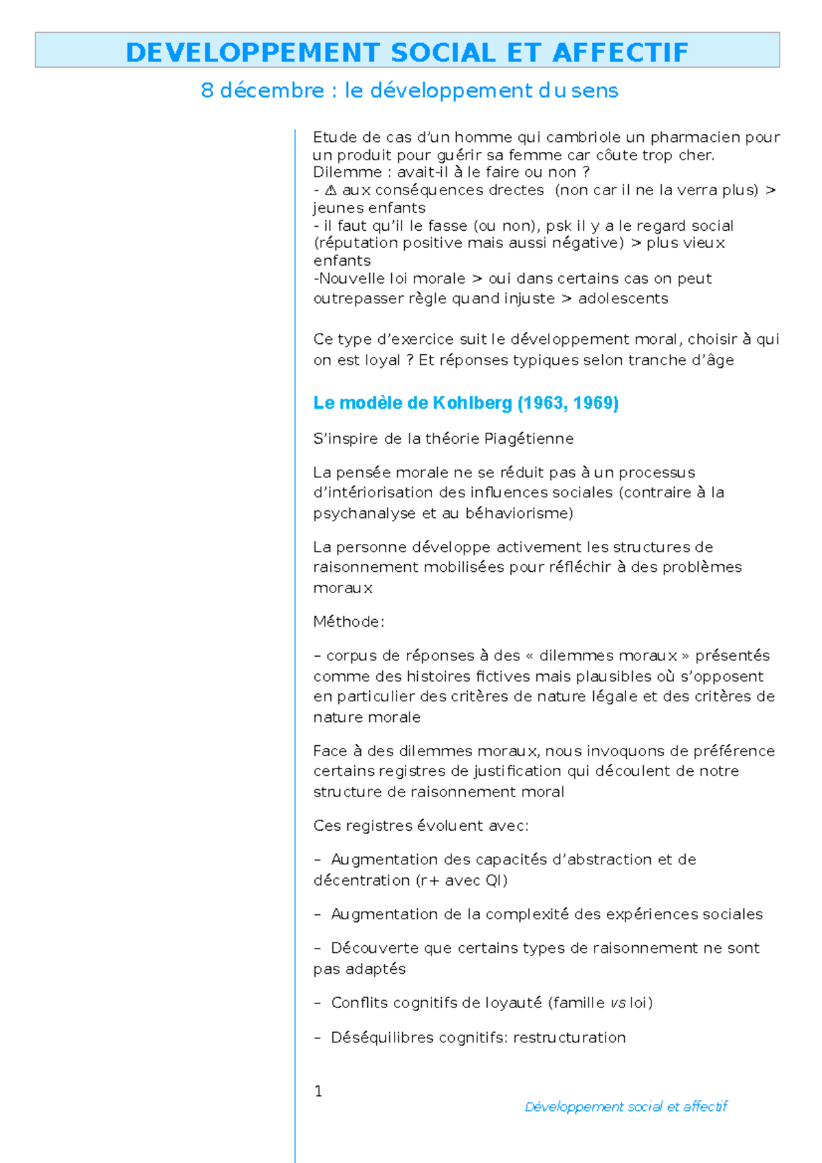 Le développement du sens moral Etude de cas d’un homme qui cambriole