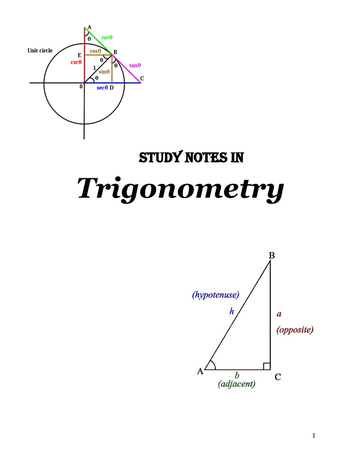 trigonometry-study-note-study-notes-in-trigonometry-contents