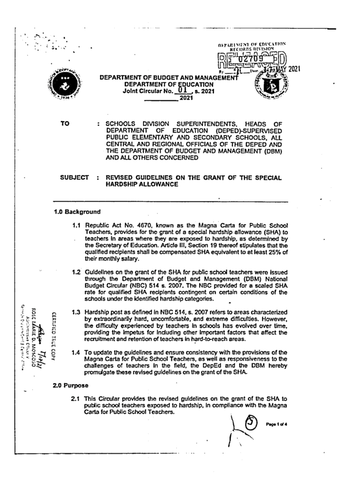 DBM Deped Joint Circular NO 1 S 2021 - NvrunvFM Ok Cdi'Cation RE(.«)Rns ...