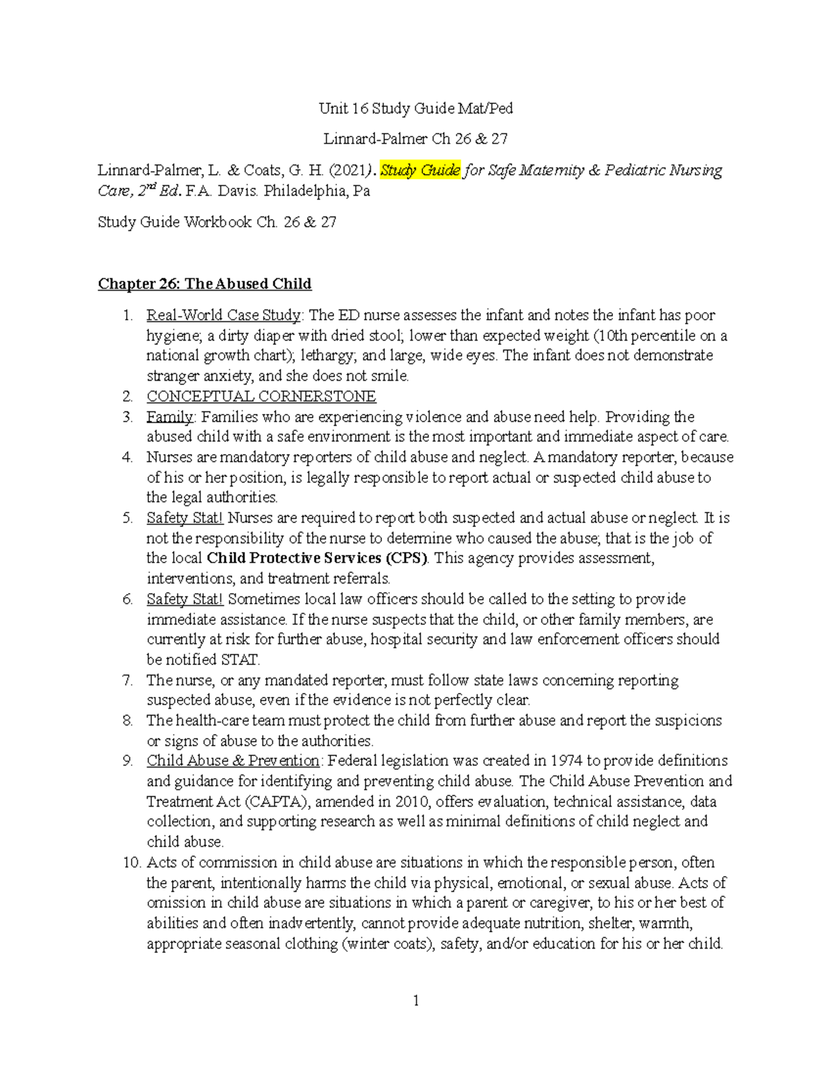 Unit+16+Study+Guide+Mat - Unit 16 Study Guide Mat/Ped Linnard-Palmer Ch ...