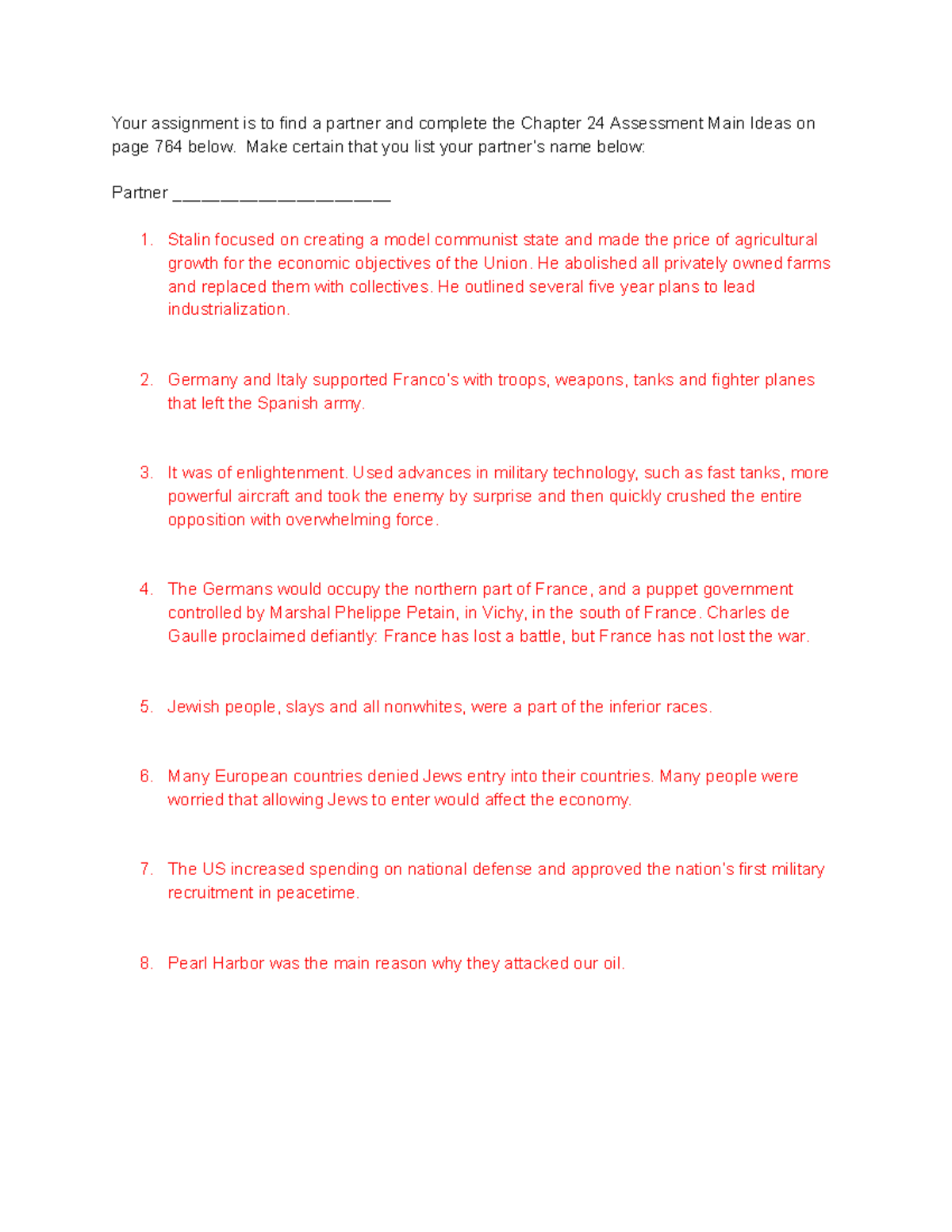 Chapter 24 Assessment Main Ideas - Studocu