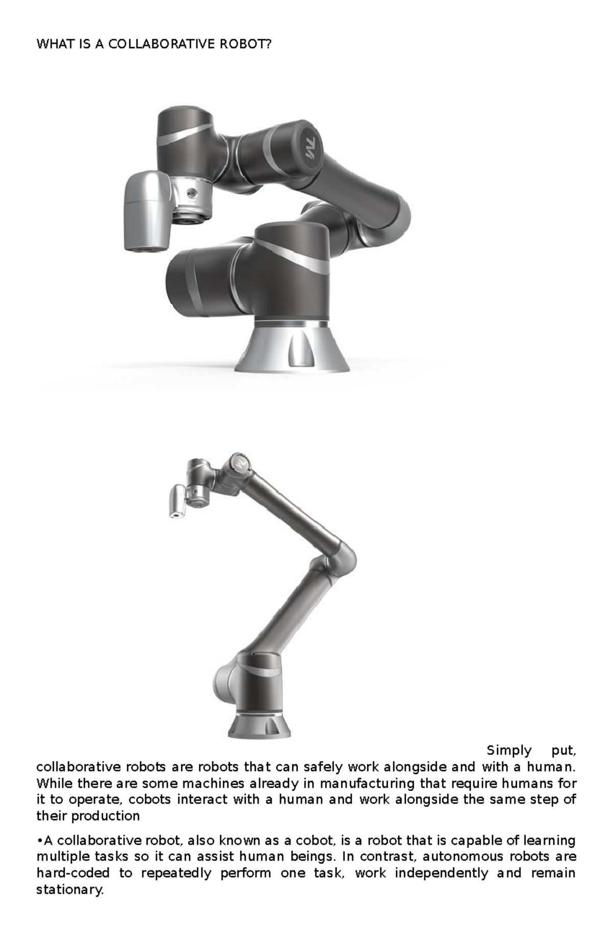 What Is A Collaborative Robot - WHAT IS A COLLABORATIVE ROBOT? Simply ...