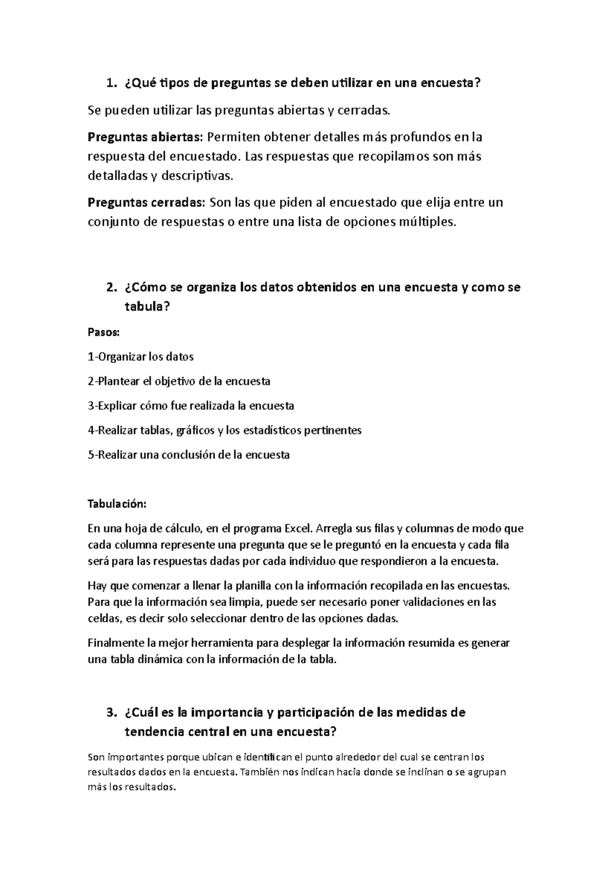 FORO- Estradaistica - Practicas - 1. ¿Qué Tipos De Preguntas Se Deben ...