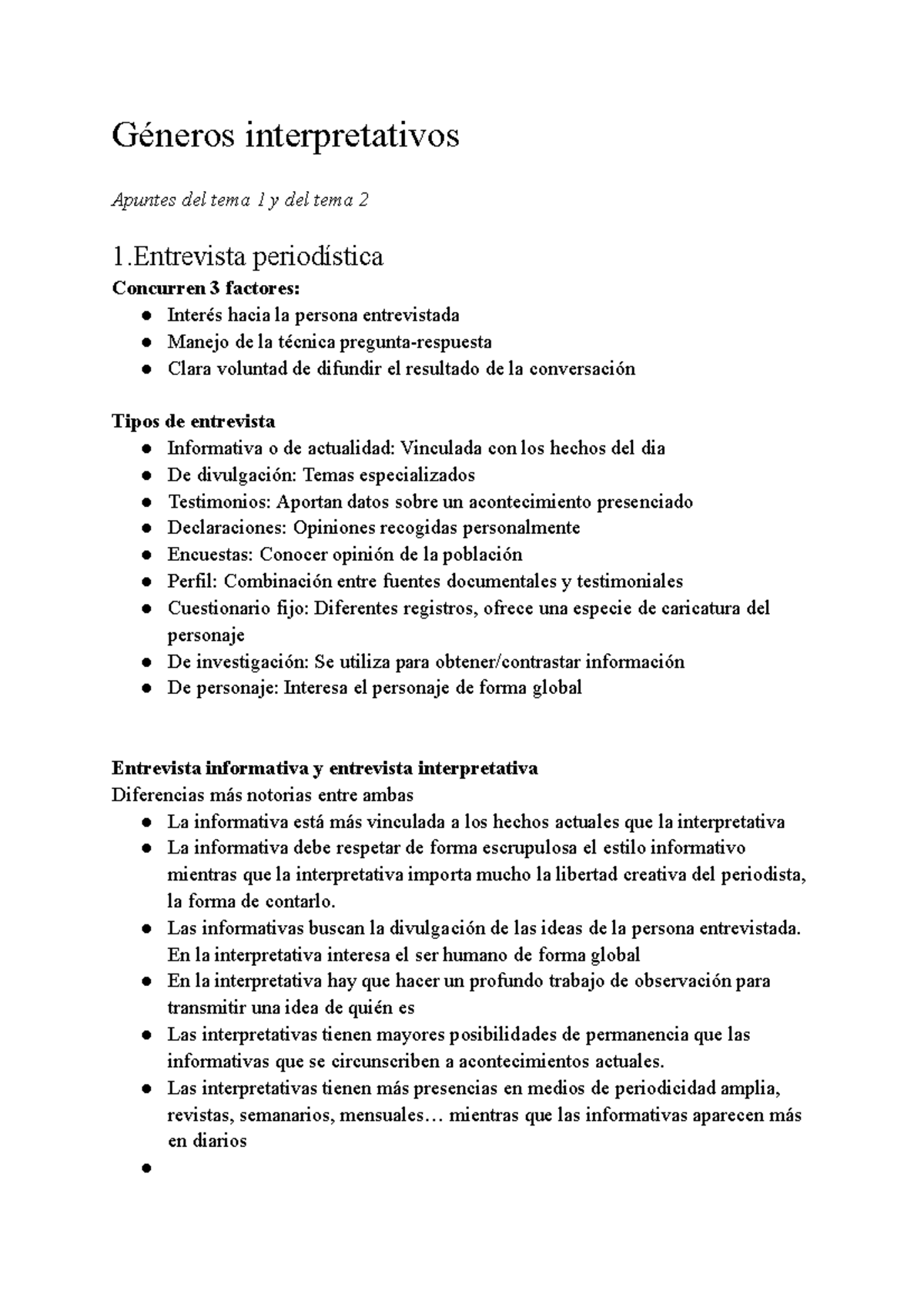 Apuntes Generos Interpretativos Tema 1 Y Tema 2 Géneros Interpretativos Apuntes Del Tema 1 Y 6222