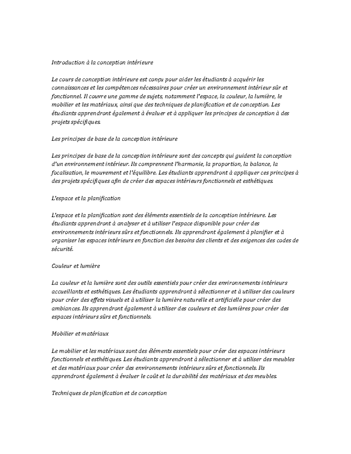 Interior Design Study Notes - Introduction à la conception intérieure ...