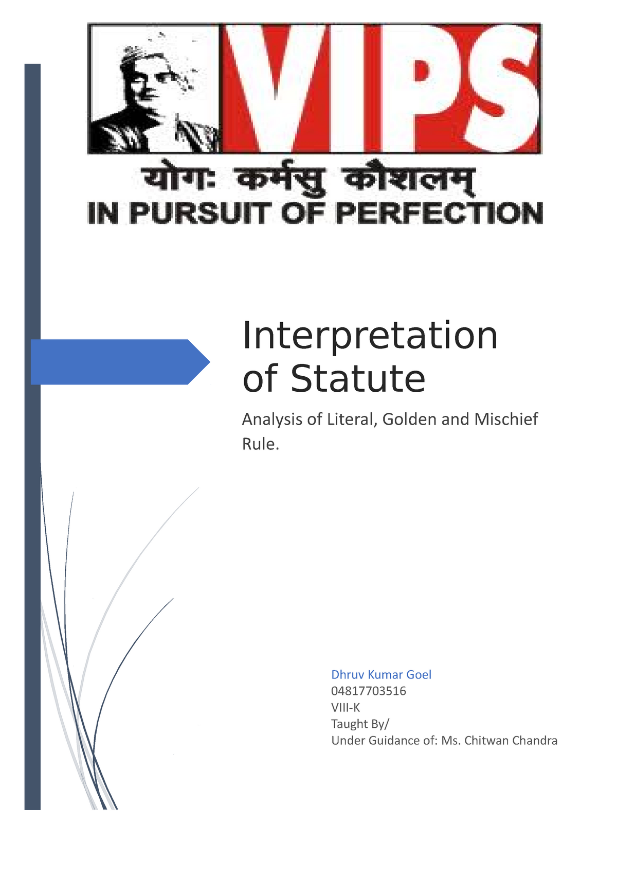 research paper on mischief rule of interpretation