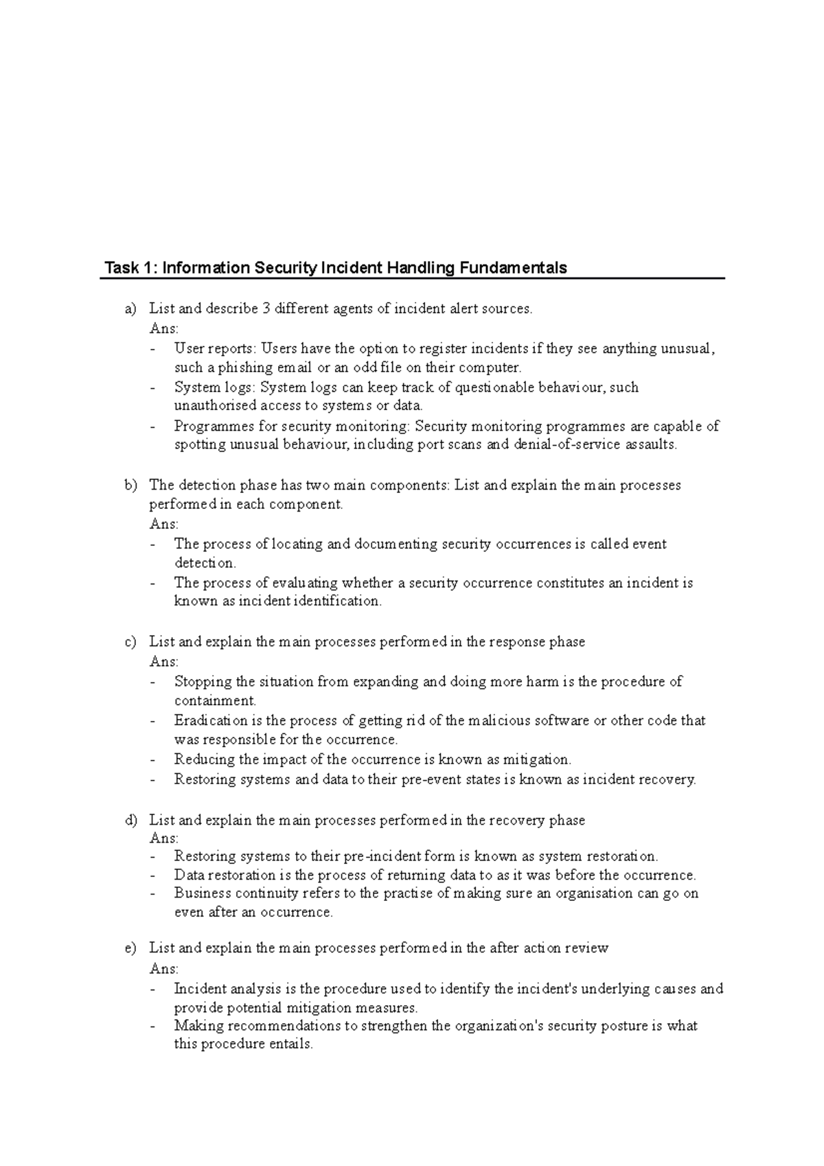 Lab 6 - LAB of MN604 cyber - Task 1: Information Security Incident ...
