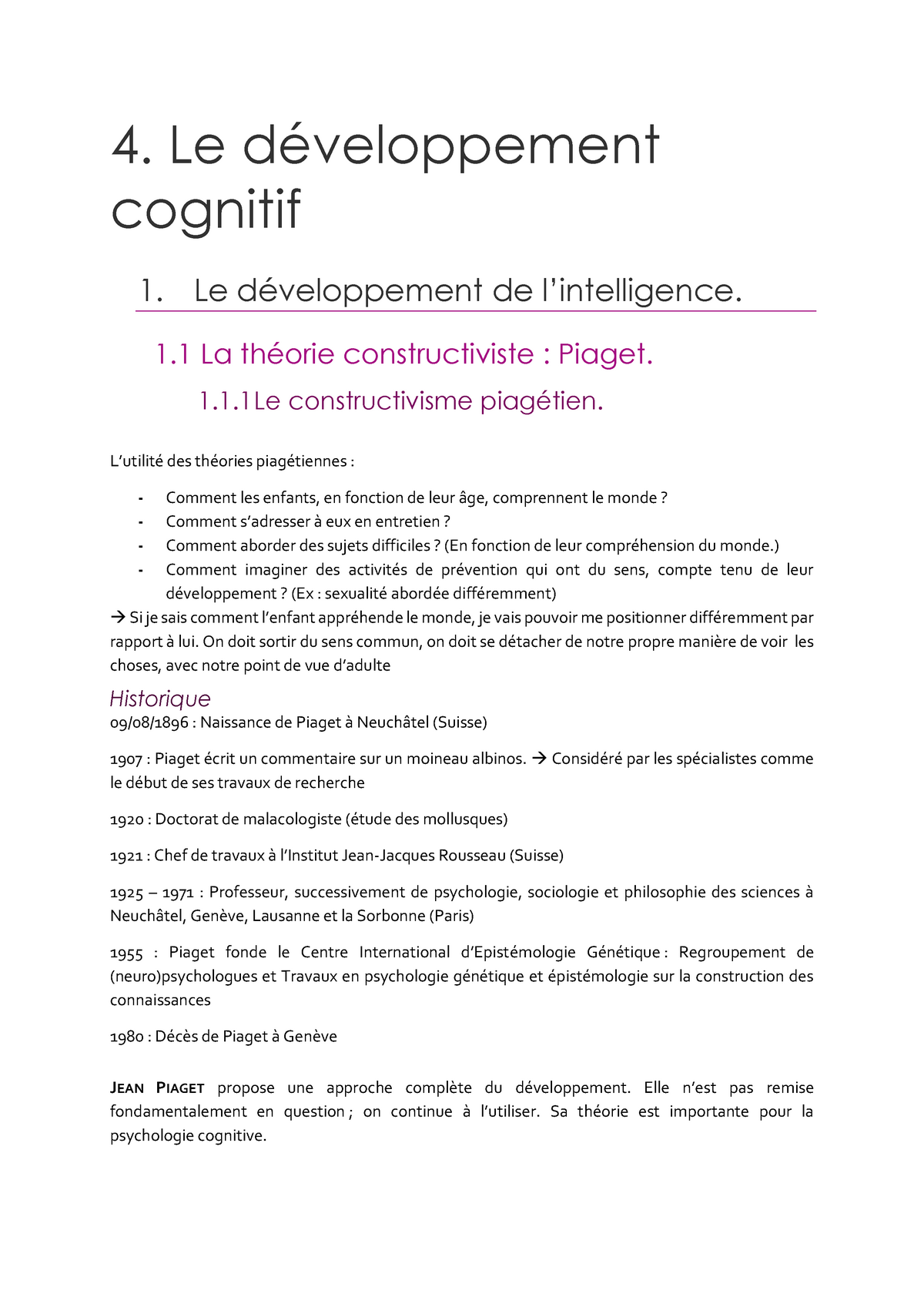 Chapitre 4 Psycho Dev Synthèse Complète Warning Tt Undefined Function 32 4 Le 