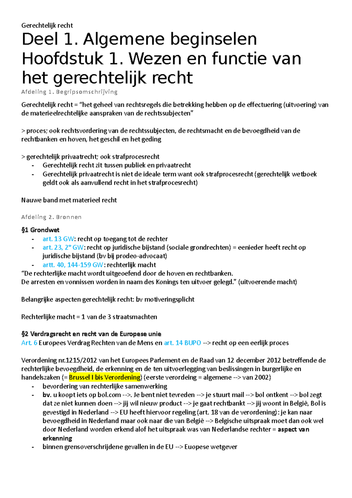 Samenvatting - Notieties Van De Les - Deel 1. Algemene Beginselen ...