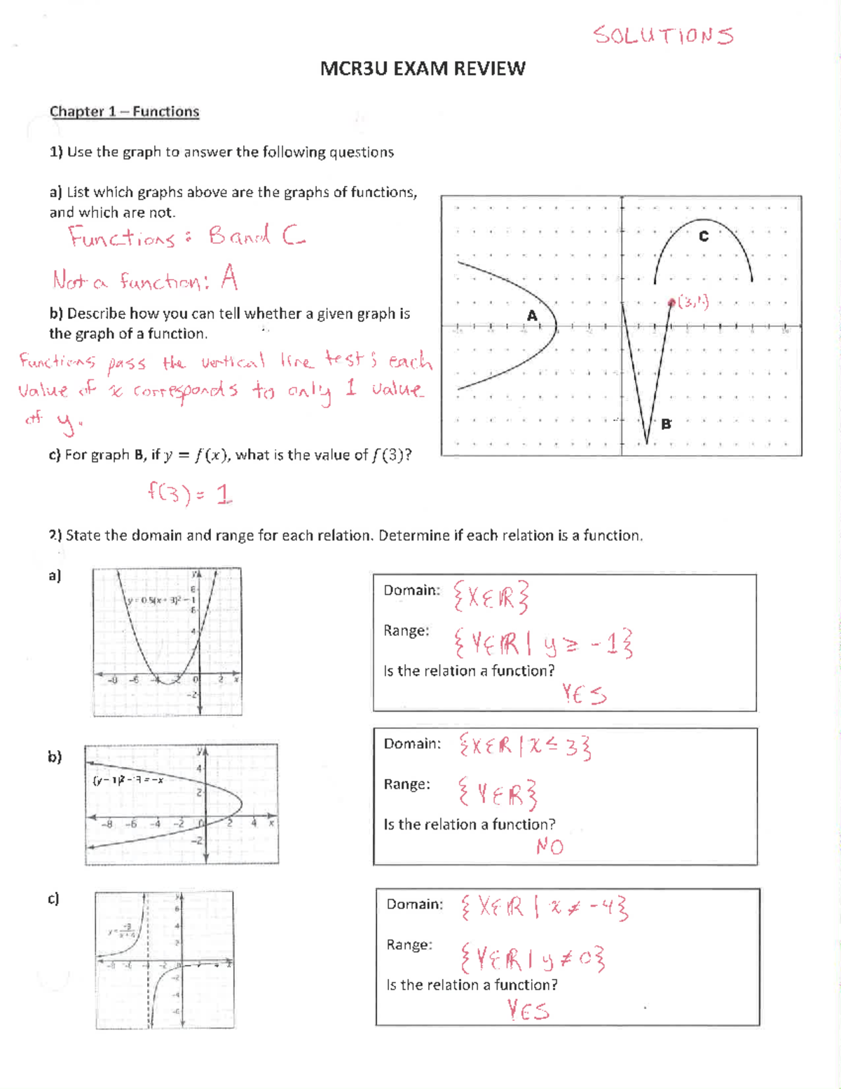 MCR3U+FULL+EXAM+ Review+ Solutions - Studocu