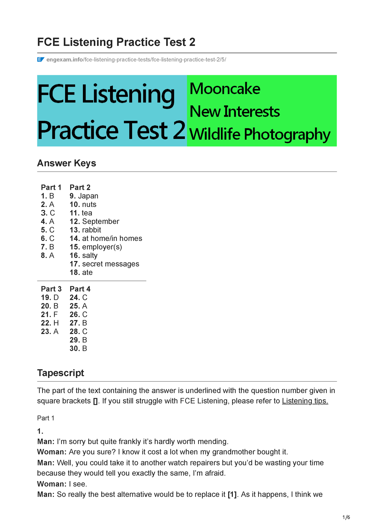 Engexam.info-FCE Listening Practice Test 2 - FCE Listening Practice ...