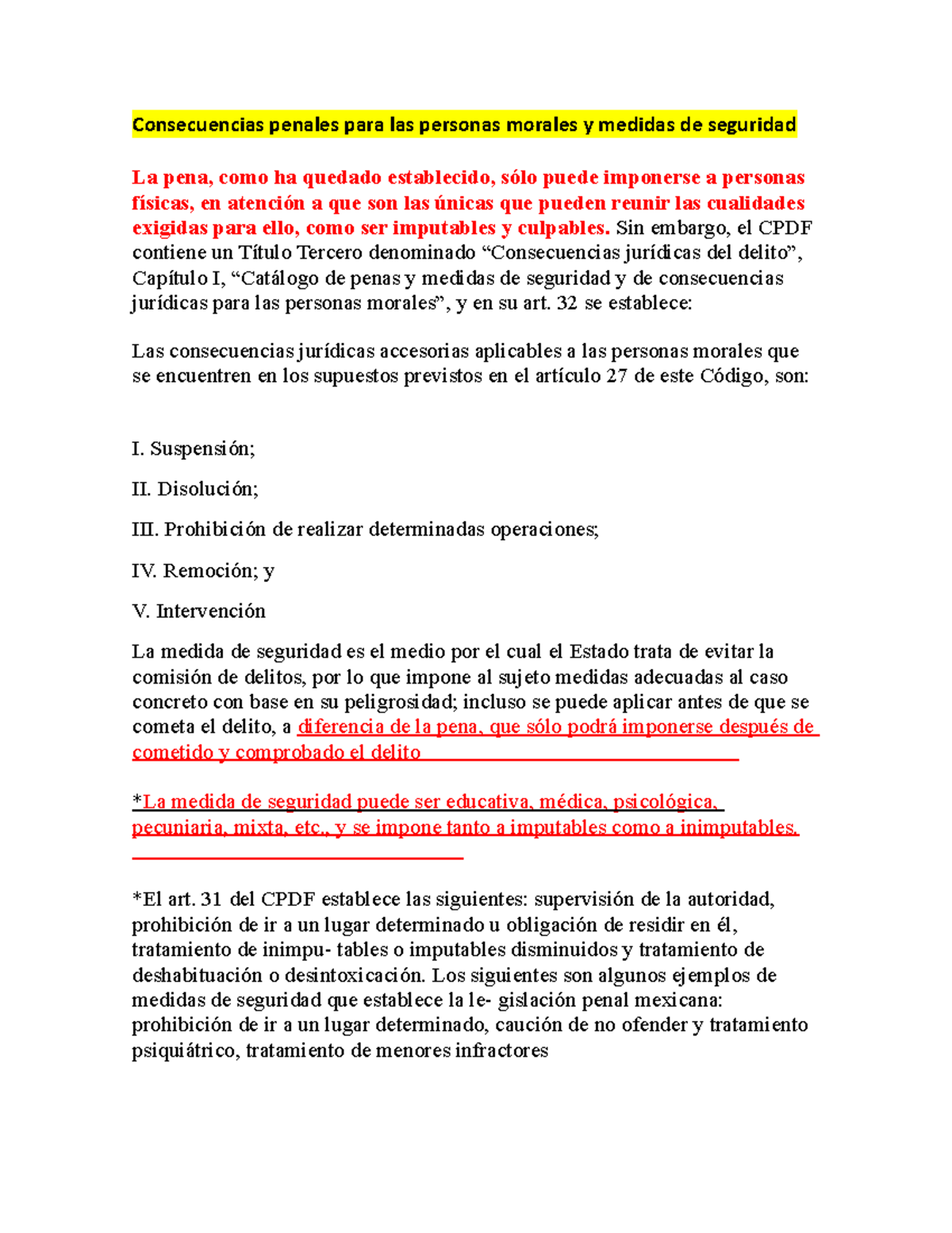 Consecuencias Penales Para Las Personas Morales Y Medidas De Seguridad Sin Embargo El Cpdf 7602