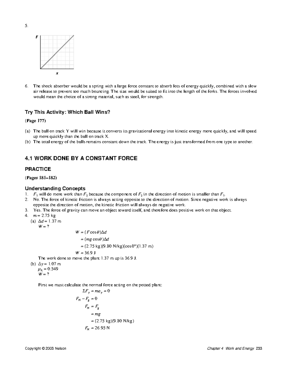 SPH4U ENERGY CHAPTER 4 SOLUTIONS - 5. The shock absorber would be a ...