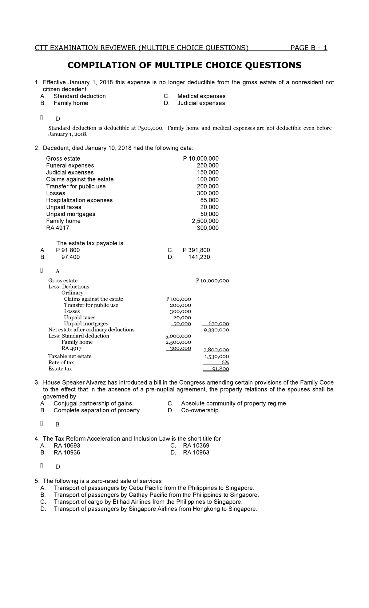 Compilation of mcq audit of property, plant, equipment problem the