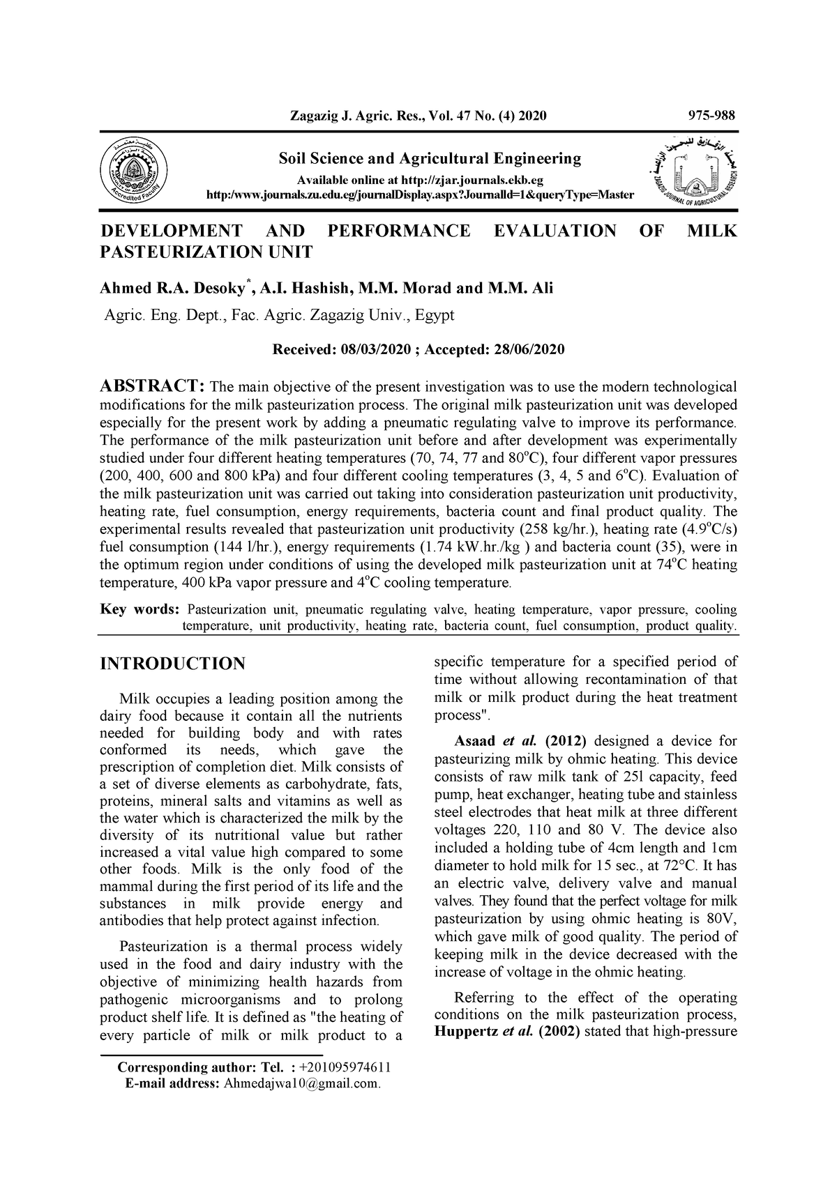 Pneumatic Valve - Zagazig J. Agric. Res., Vol. 47 No. (4) 2020 975 ...