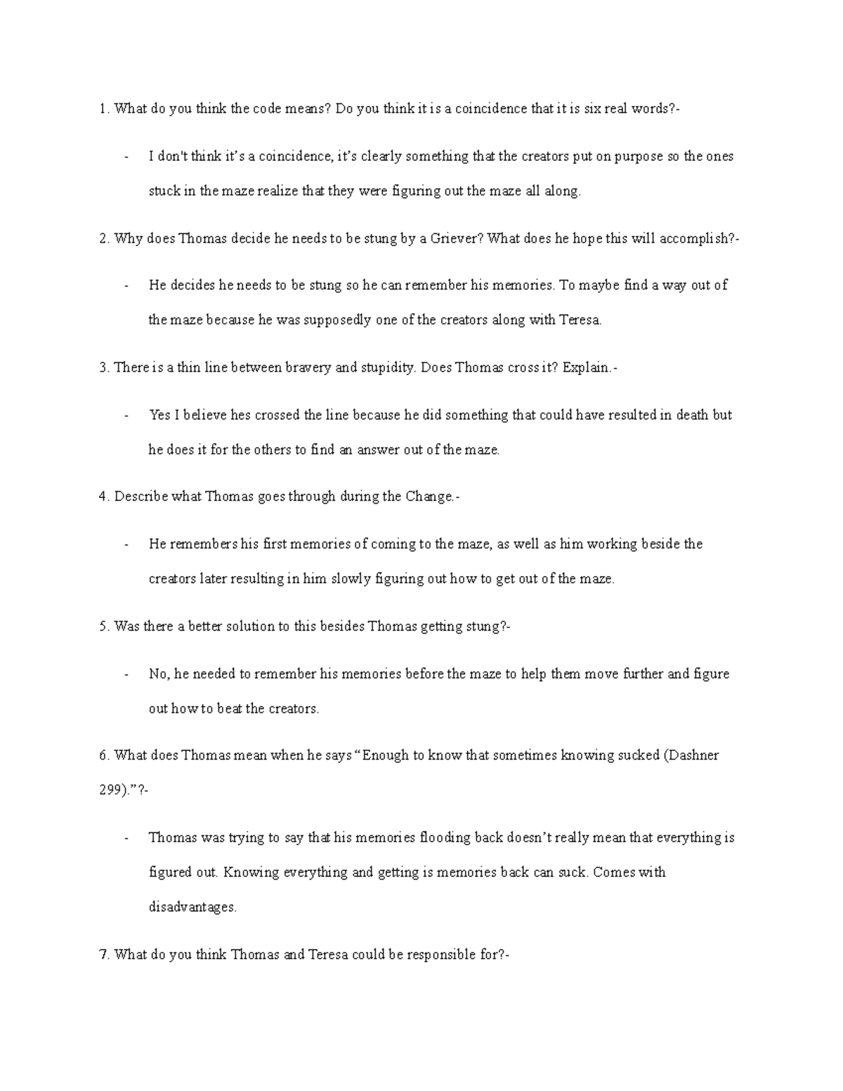 Maze Runner Chapter 4348 LANGUAGE ARTS What do you think the code means? Do you think it is