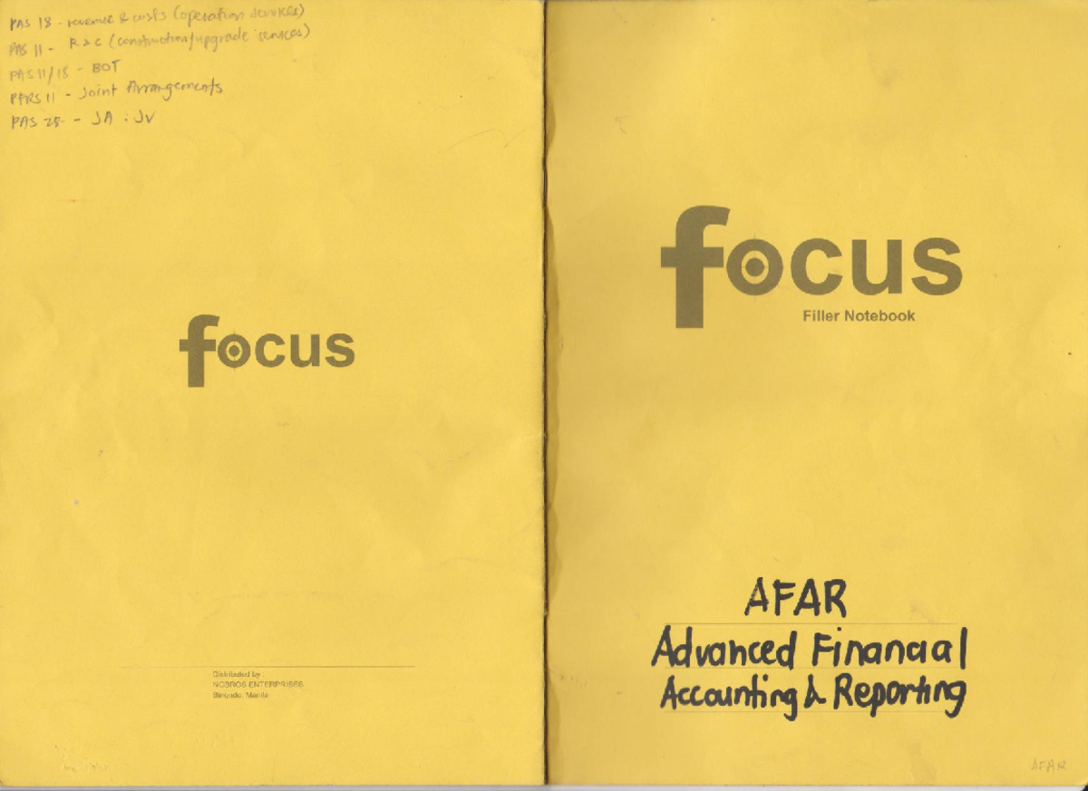 01AFAR - AFAR Notes - Bachelor of Science in Accountancy - Studocu