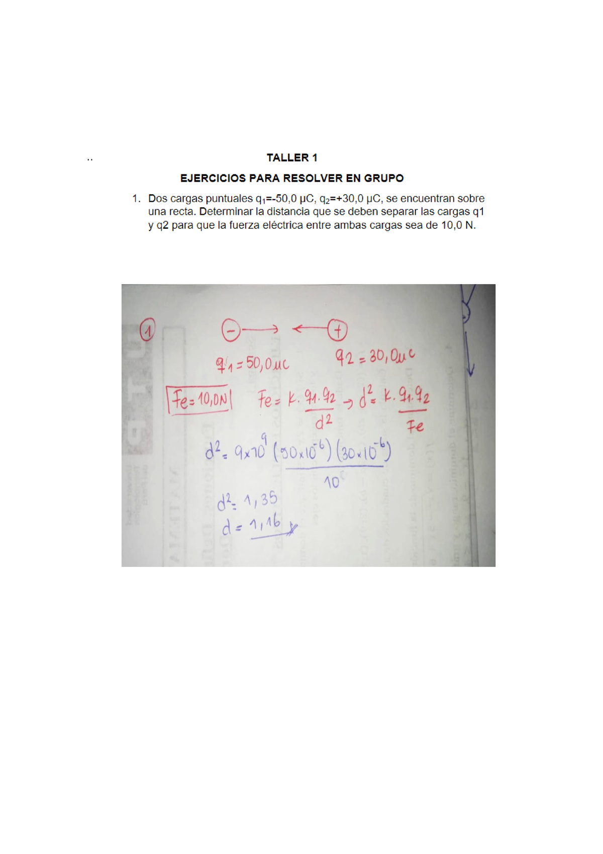 Taller 1 - CALCULO APLICADO A LA FISICA 2 - UTP - Studocu