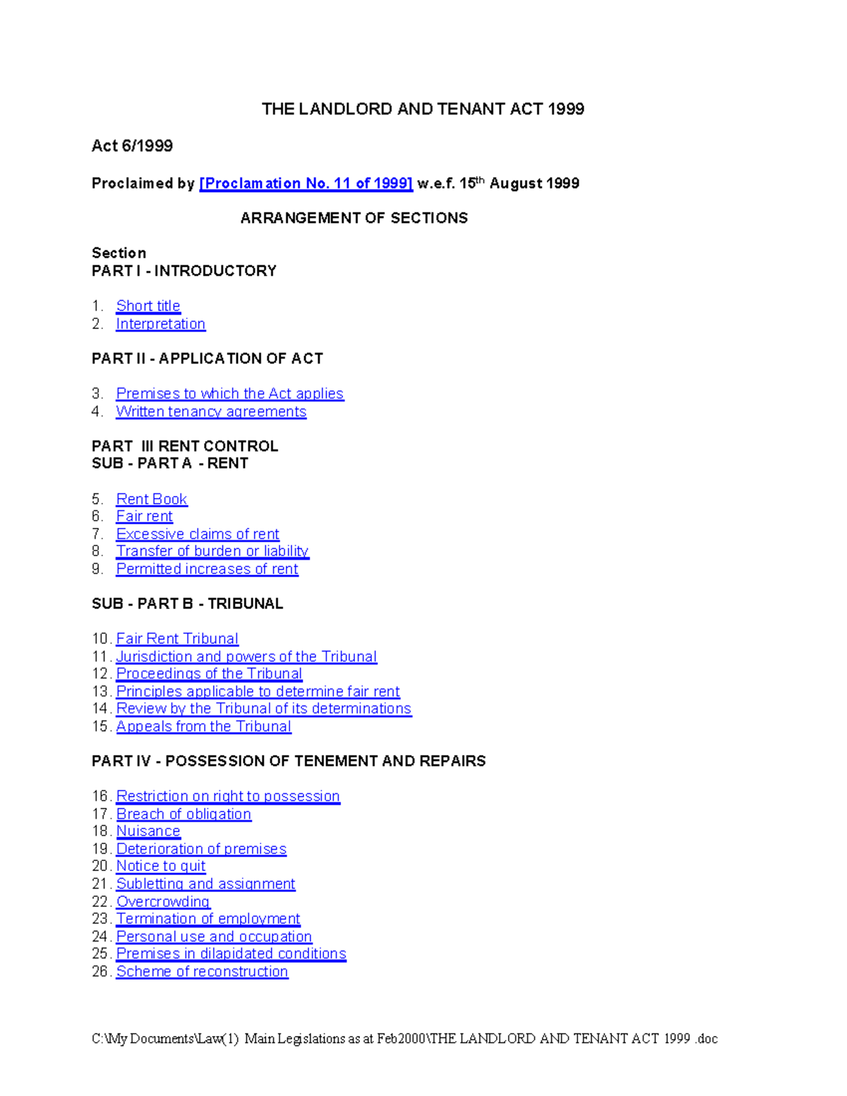 Landlord-and-tenant-act-1999 0 - THE LANDLORD AND TENANT ACT 1999 Act 6 ...
