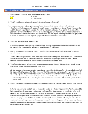 IHP 515 Chapter 1 Questions - Joanna Larry-Harley IHP 515 Population ...