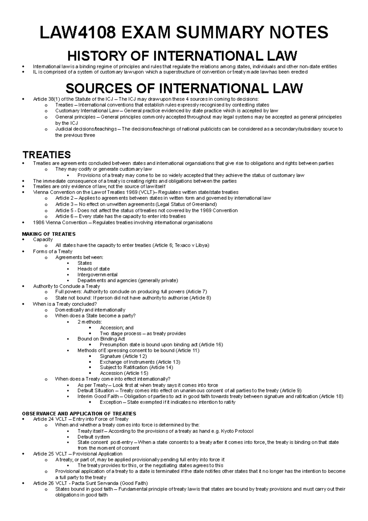 LAW4108 EXAM Summary Notes - LAW4108 EXAM SUMMARY NOTES HISTORY OF ...