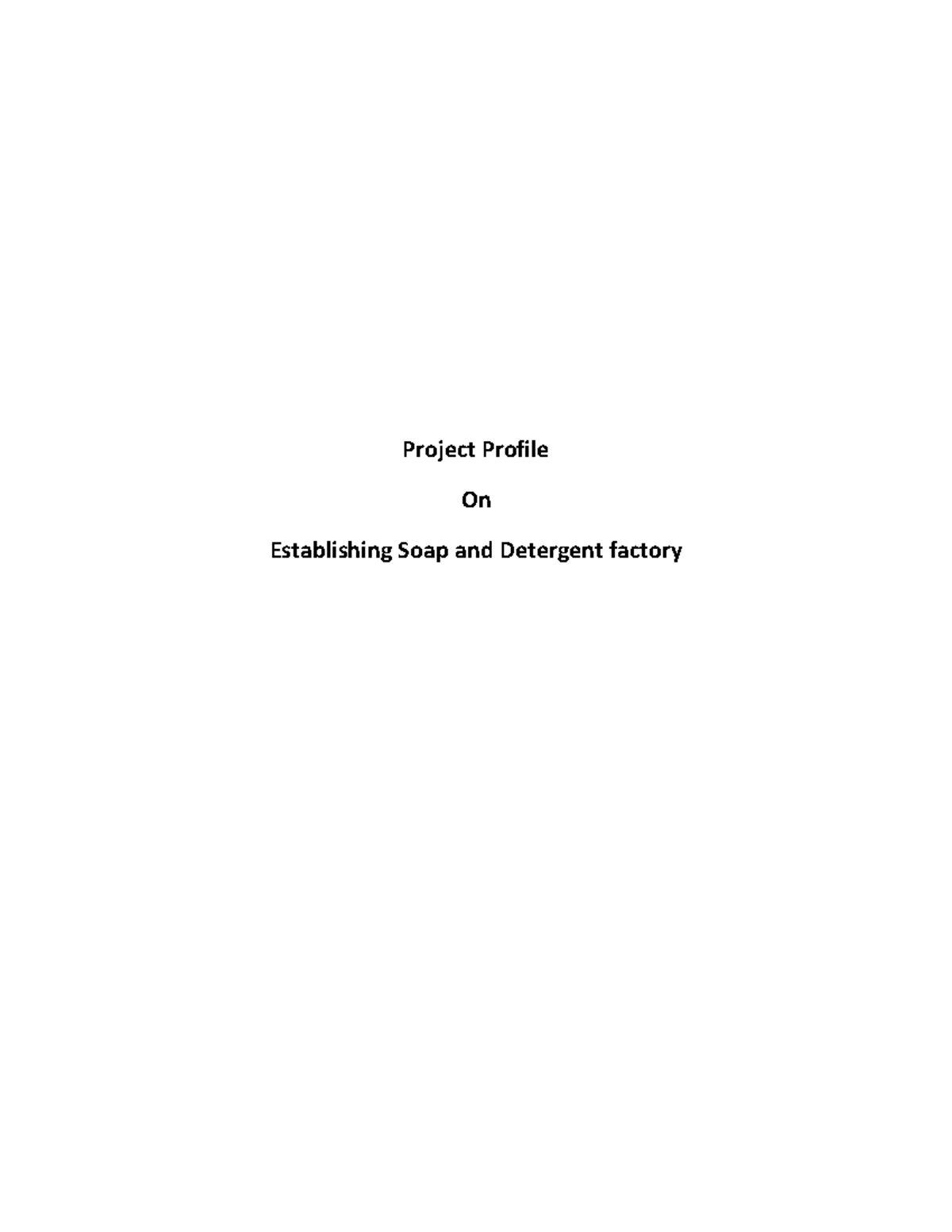 Pdfcoffee chemistry of soap pro Project Profile On Establishing