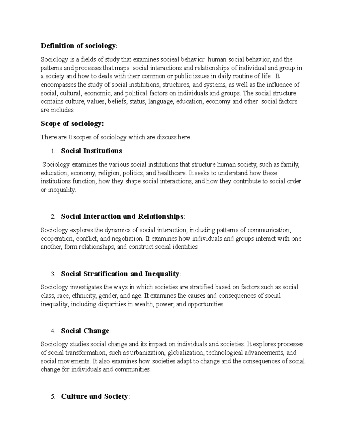 21011554187 Definition of sociology Sociology is a fields of study