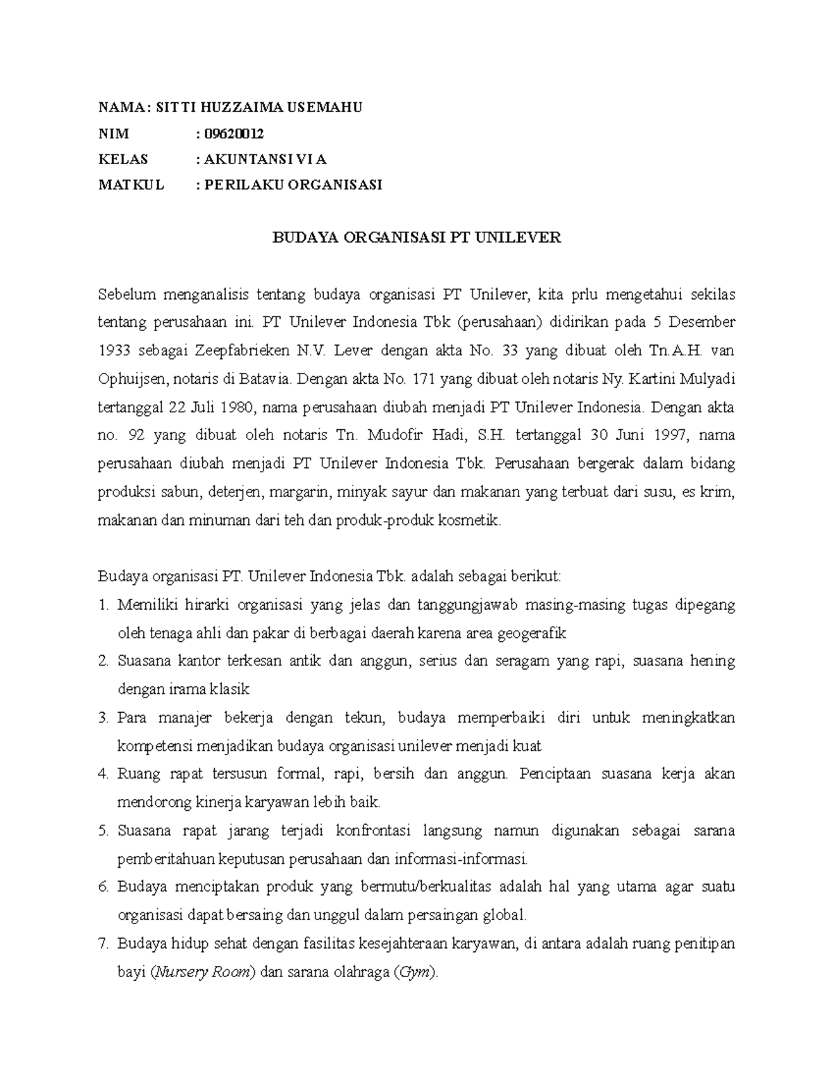 91383639 Budaya Organisasi Pt Unilever Studocu