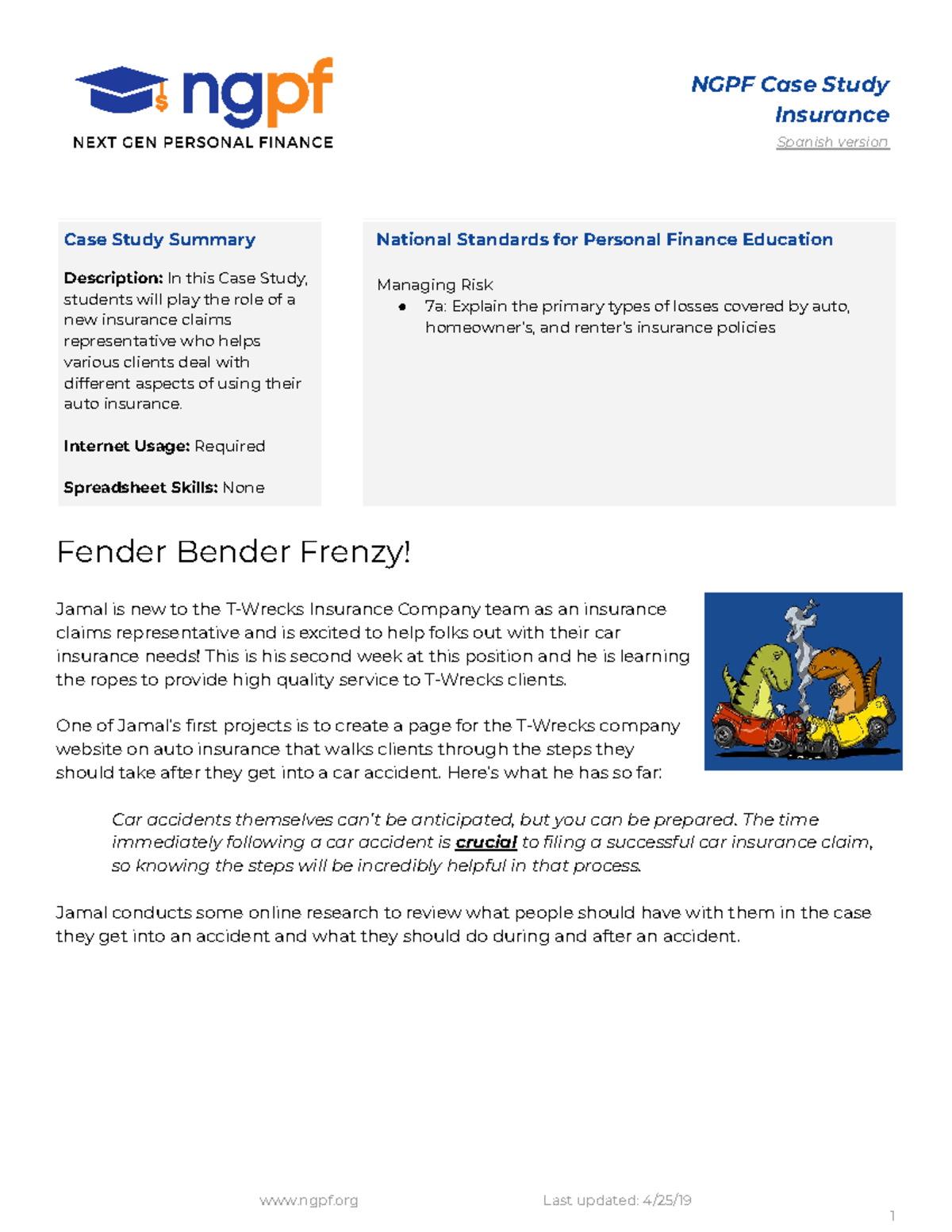 Valery Gonzalez - Copy of Insurance CS Fender Bender Frenzy - NGPF Case ...