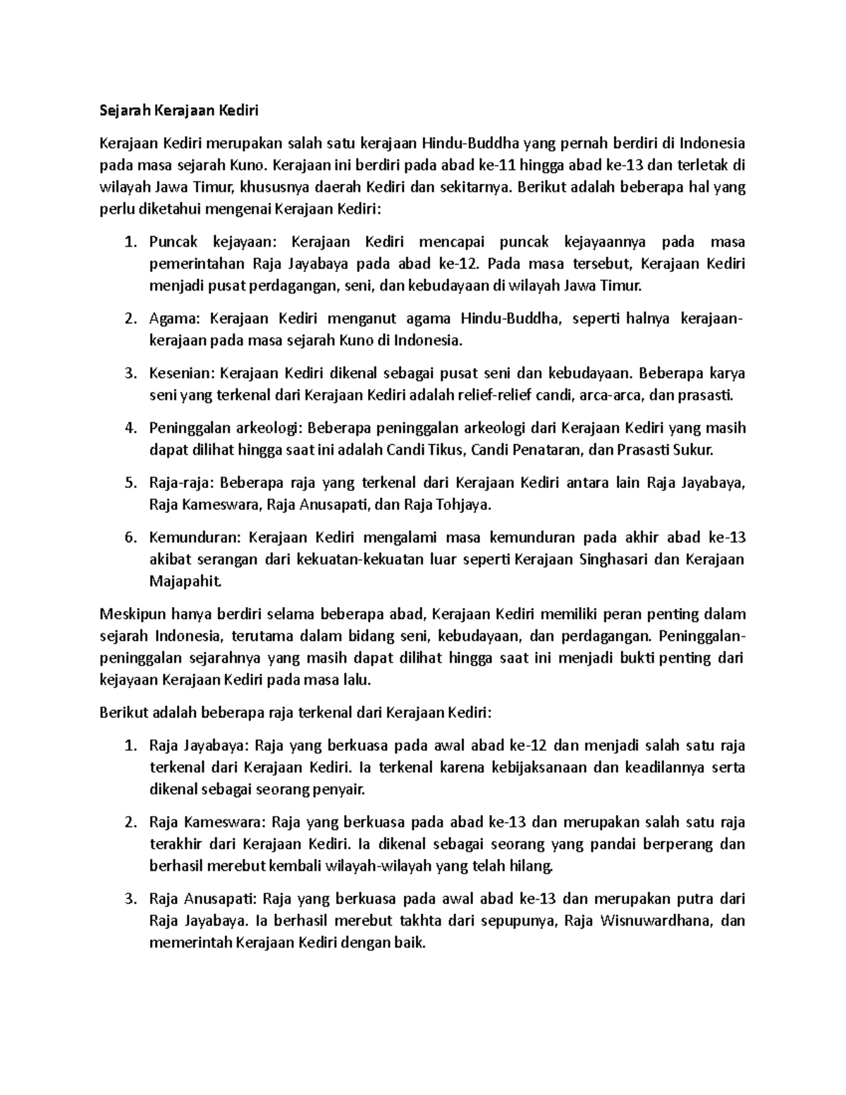 Sejarah Kerajaan Kediri - Sejarah Kerajaan Kediri Kerajaan Kediri