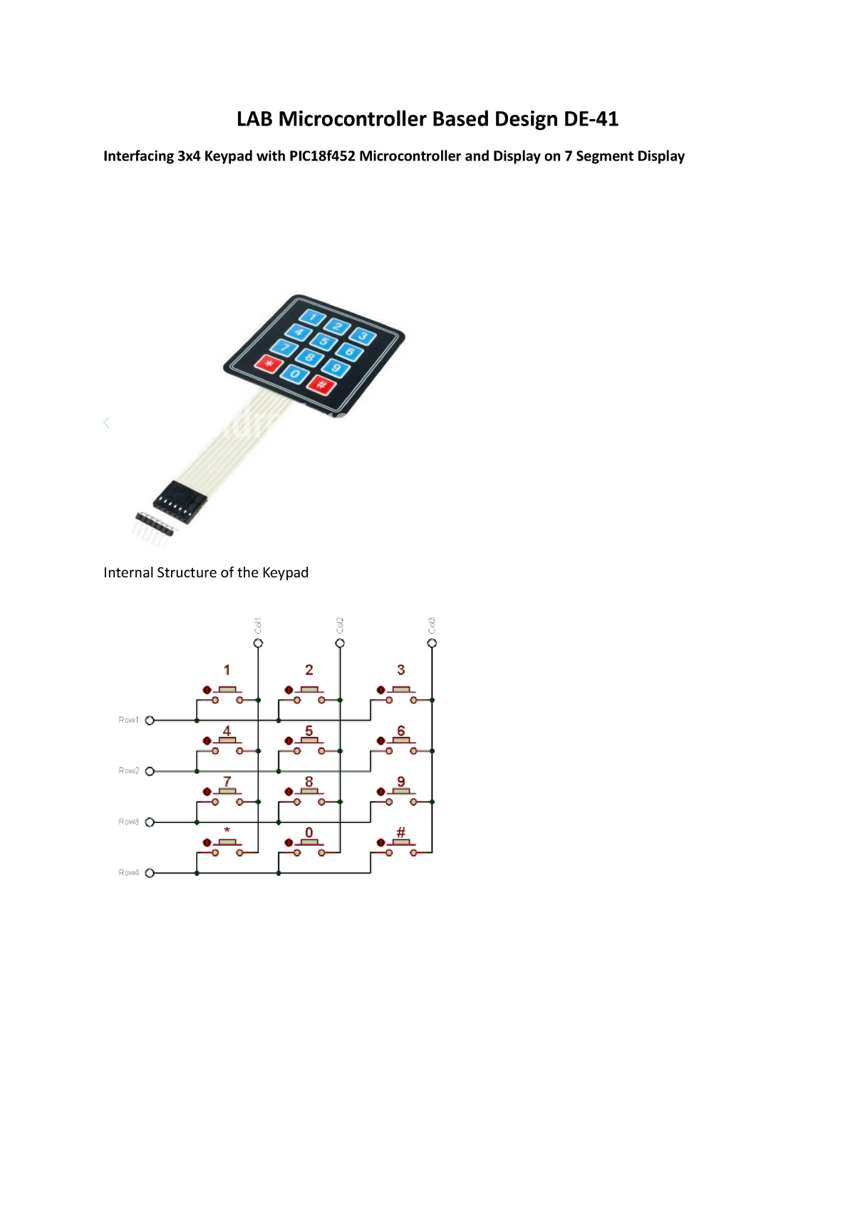 Microprocessor and Microcontroller, lab report Instrumentation and