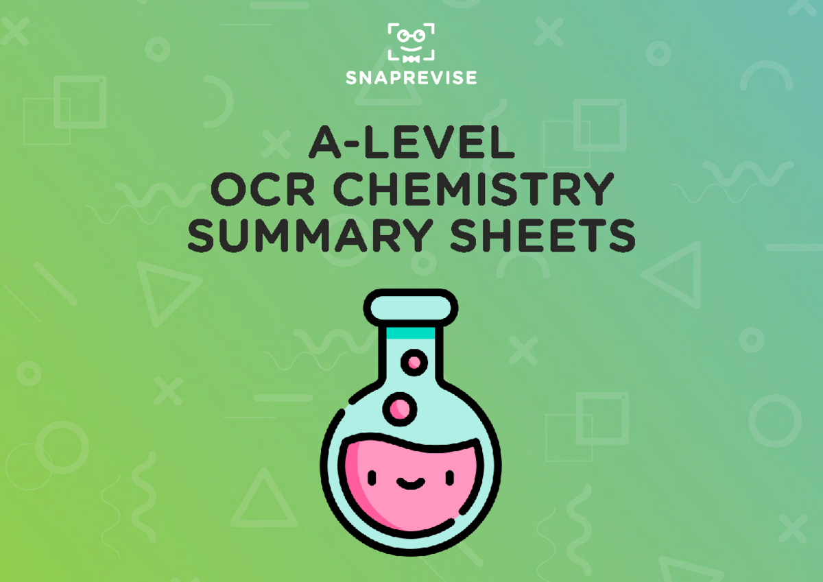 OCR A Level Chemistry Summarysheet TES - A-LEVEL OCR CHEMISTRY SUMMARY ...