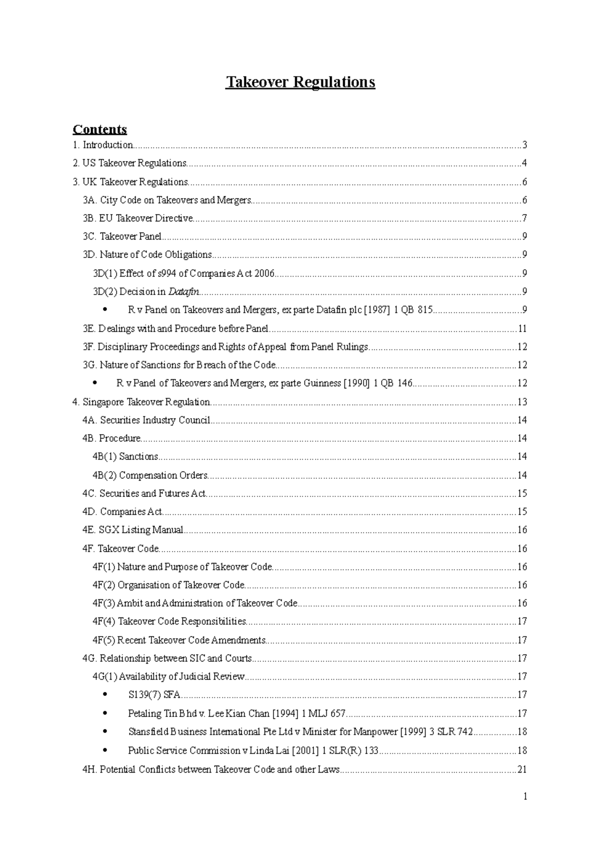 6. Takeover Regulations Takeover Regulations Studocu