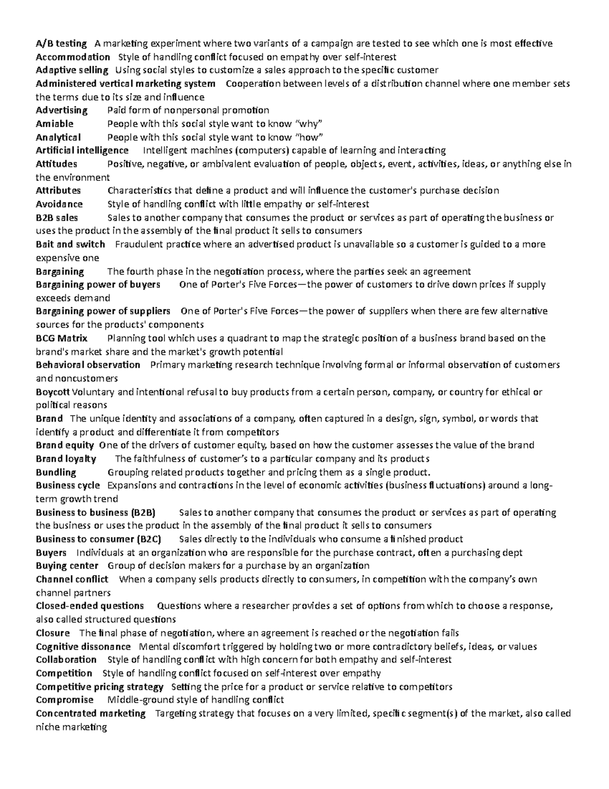 D077 Vocab - A/B tesing A markeing experiment where two variants of a ...