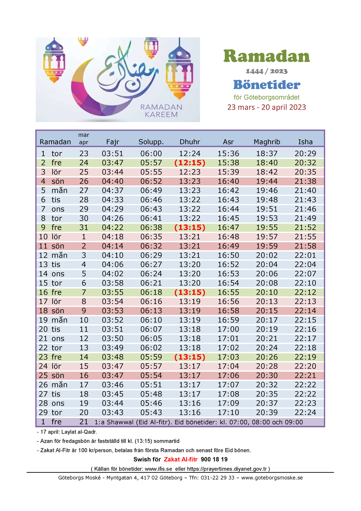 Ramadan 2023 - so good and detail - mar apr Fajr Solupp. Dhuhr Asr ...