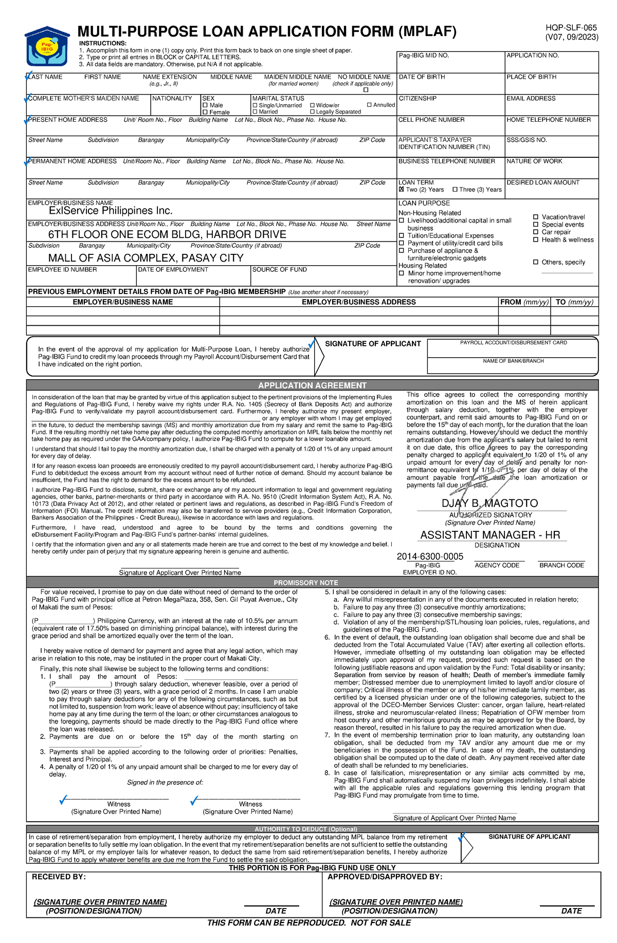 MPL-form-V092023 MNL new - MULTI-PURPOSE LOAN APPLICATION FORM ...