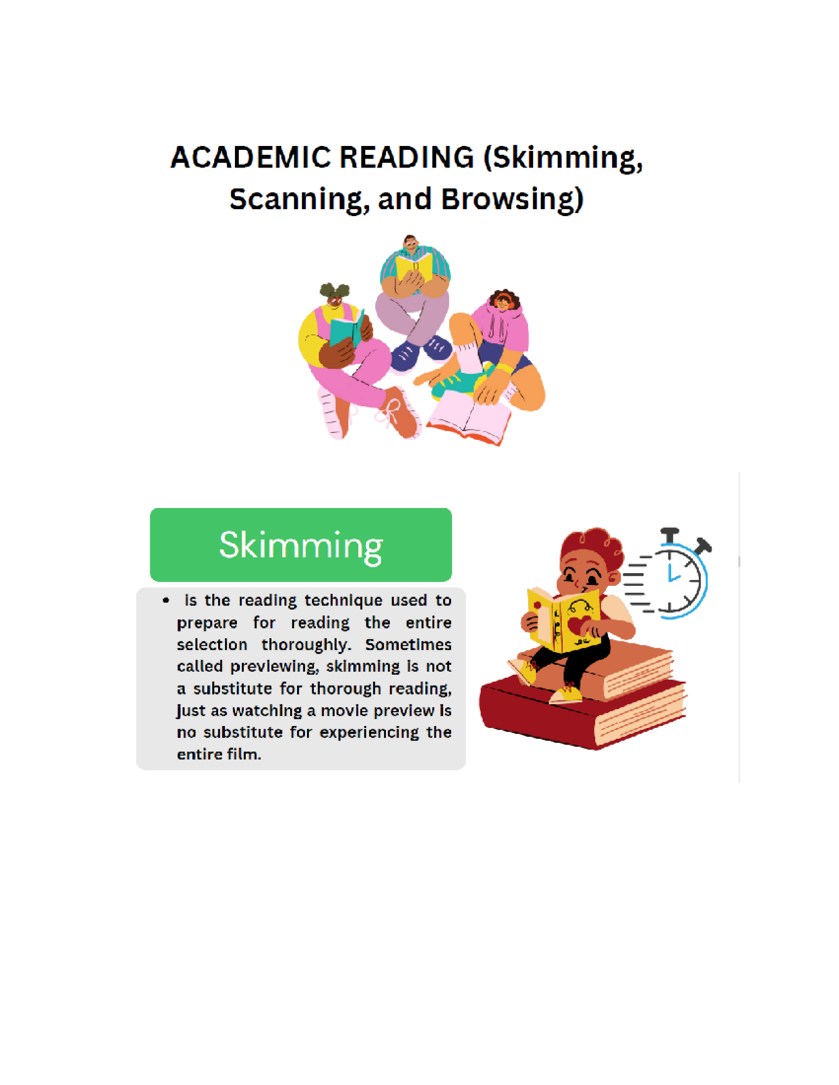 Academic Reading (Skimming) Advanced Academic Reading and Writing