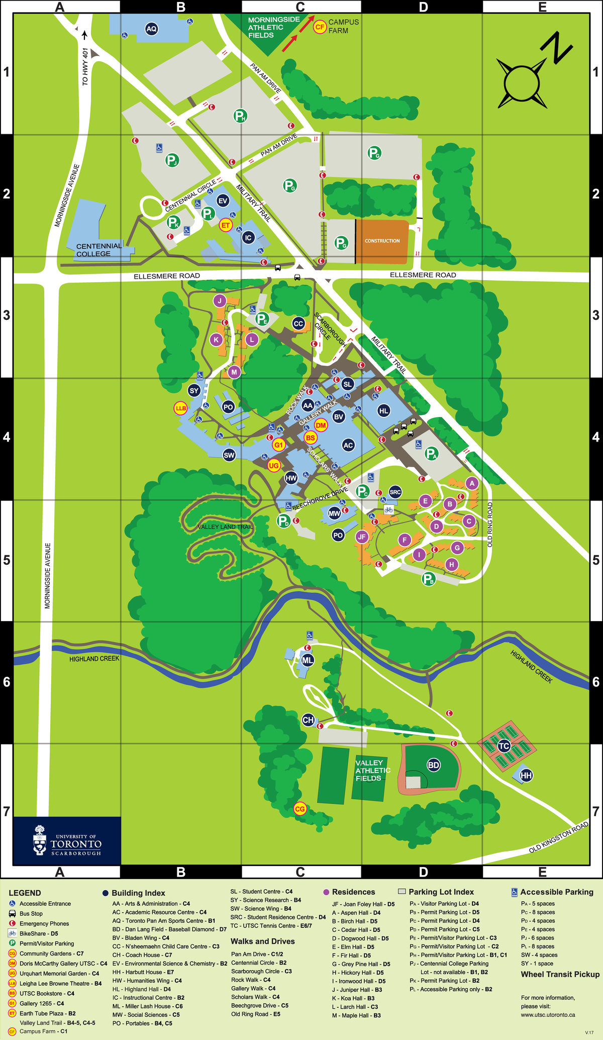 UTSC Campus Map - The Map For Uoft - New102h - CF Campus Farm - C1 V. A ...