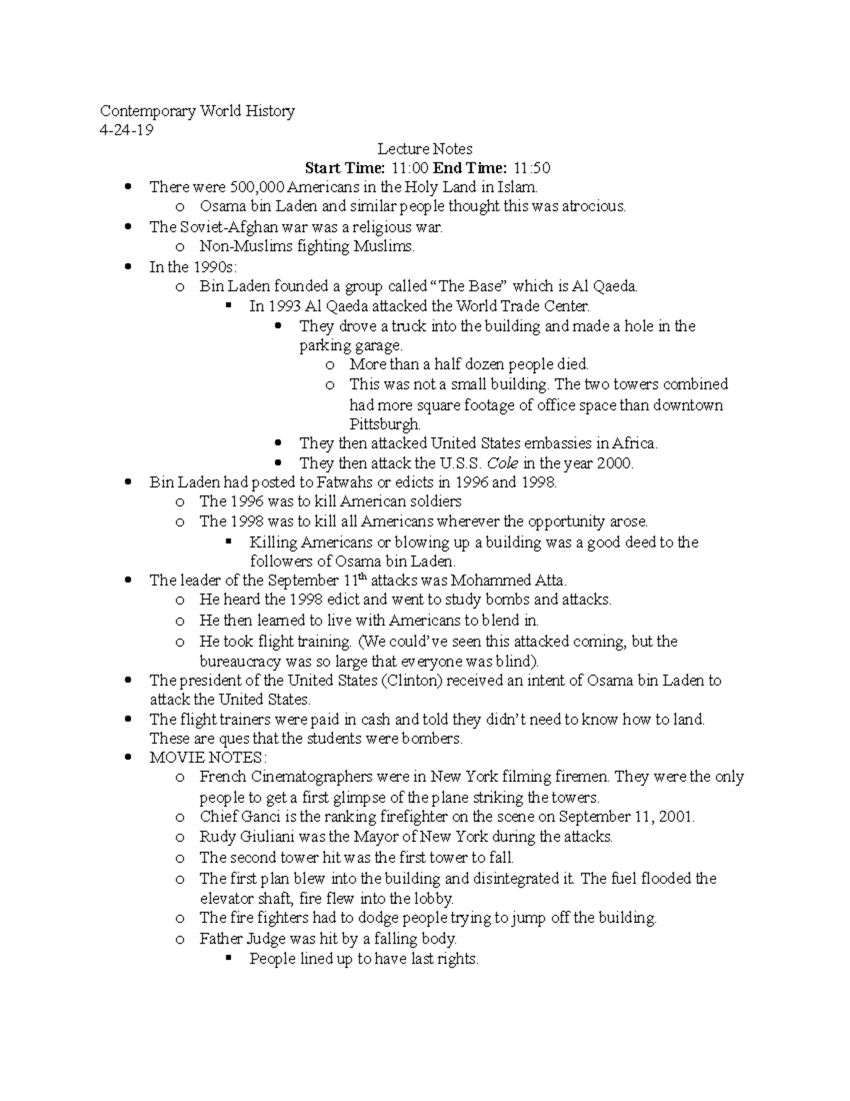 Contemporary World History 4-24-19 - Contemporary World History 4-24 ...