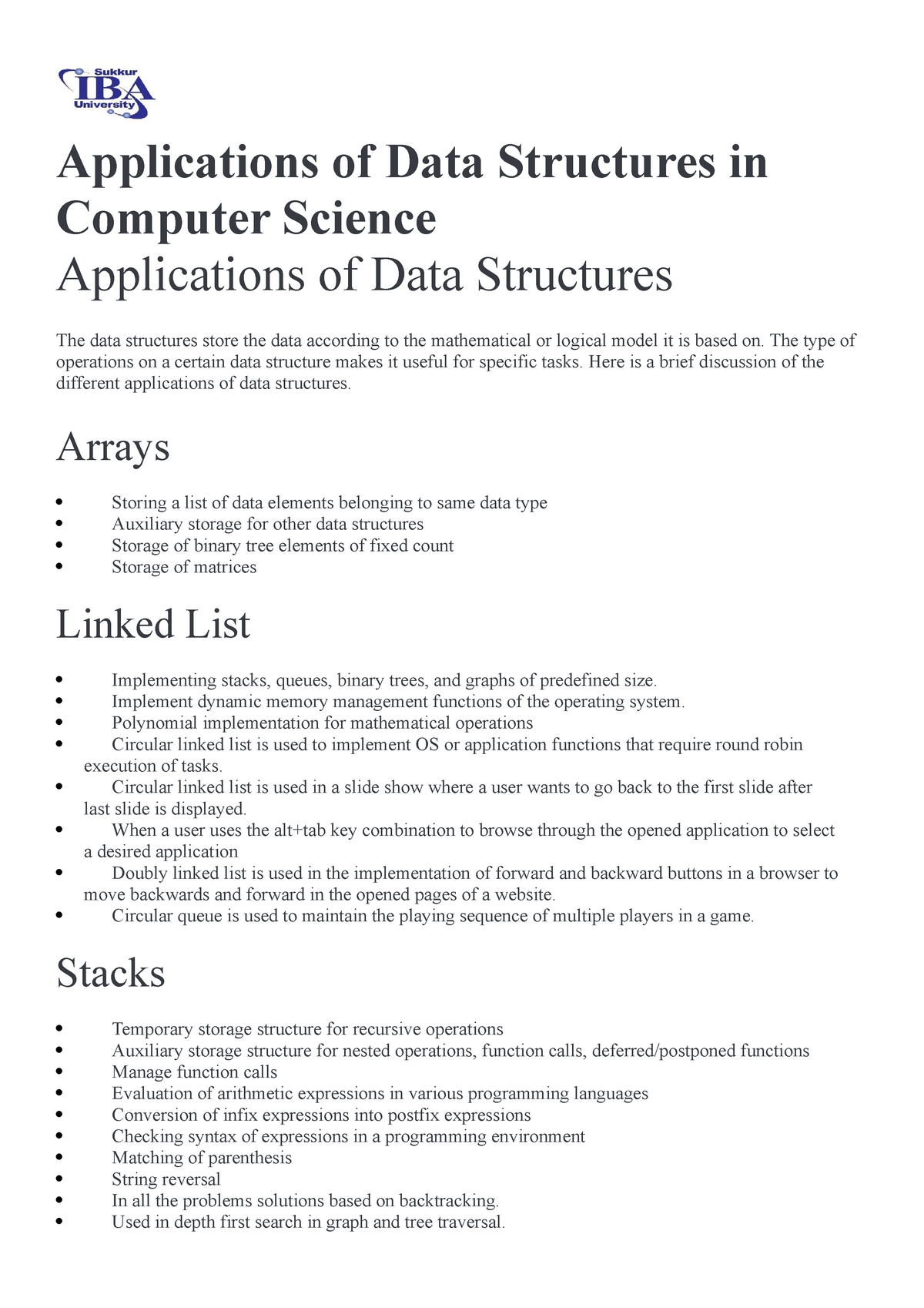 assignment on data structures