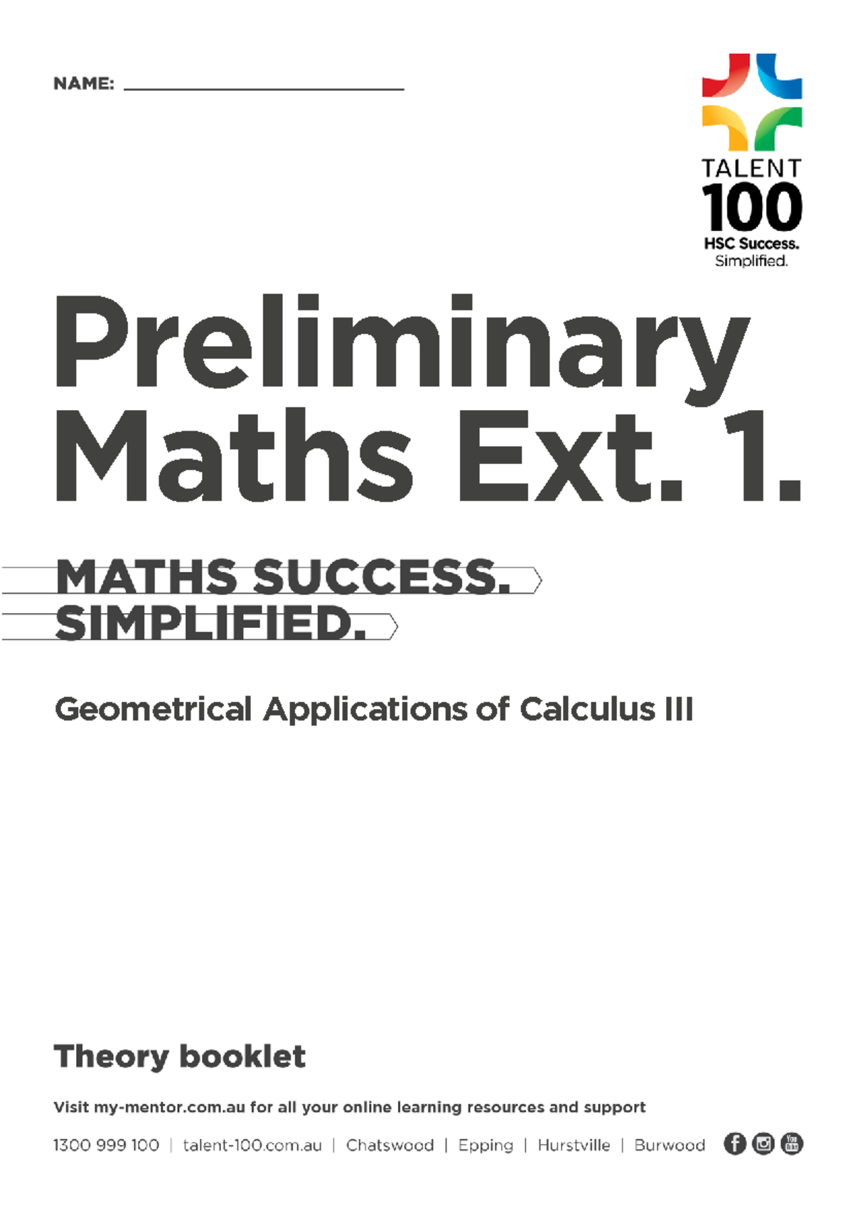 PMX Geometrical Applications of Calculus III [Sample] - Preliminary ...