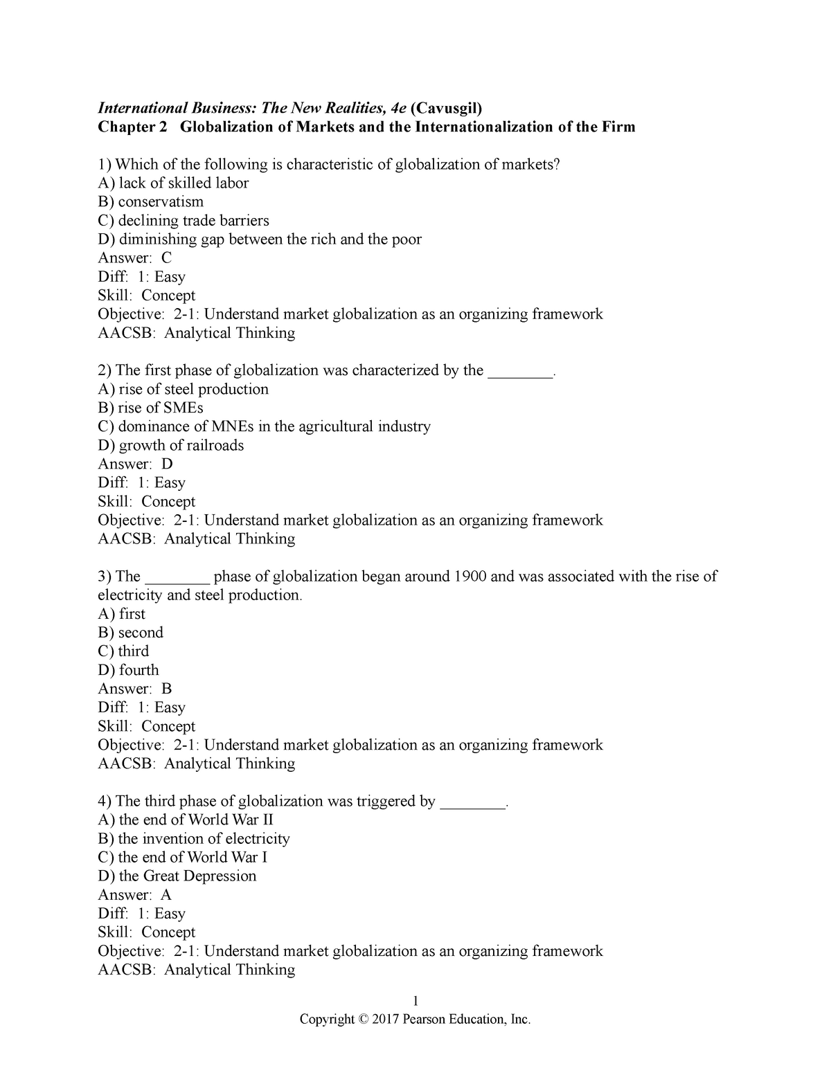 Chapter 2 - Test Bank For International Business - International ...