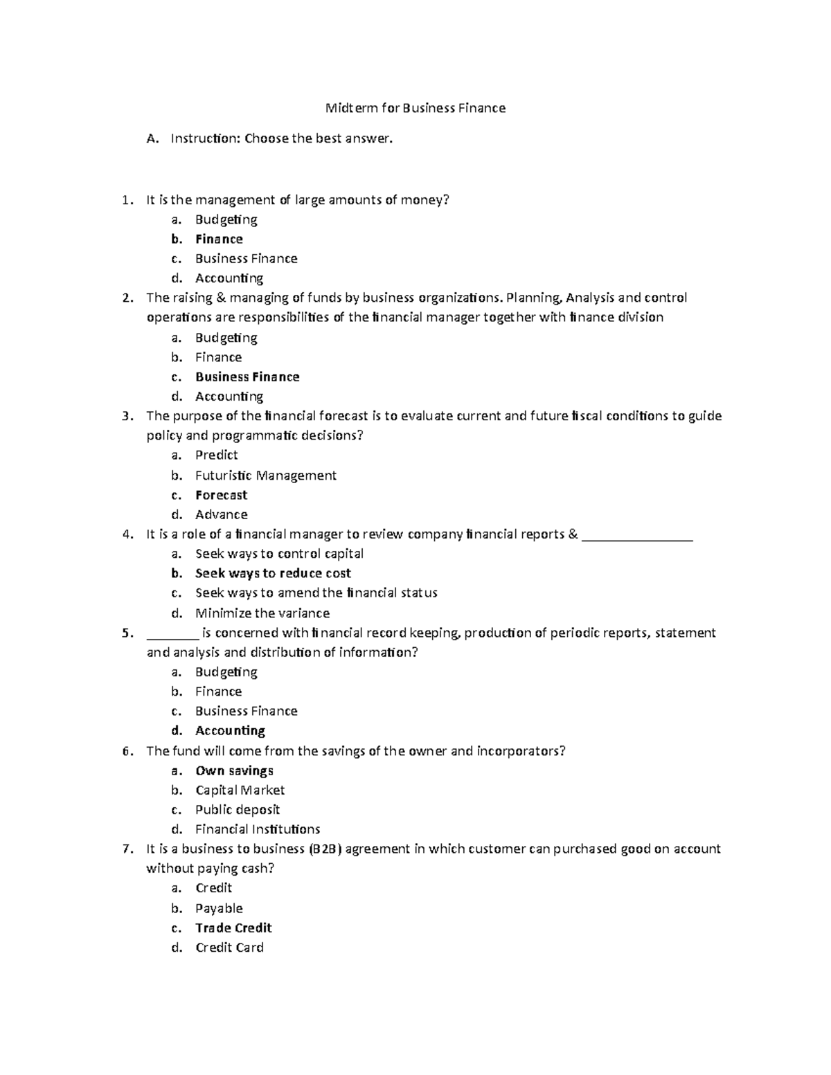 502416283 Midterm for Business Finance - Midterm for Business Finance A ...